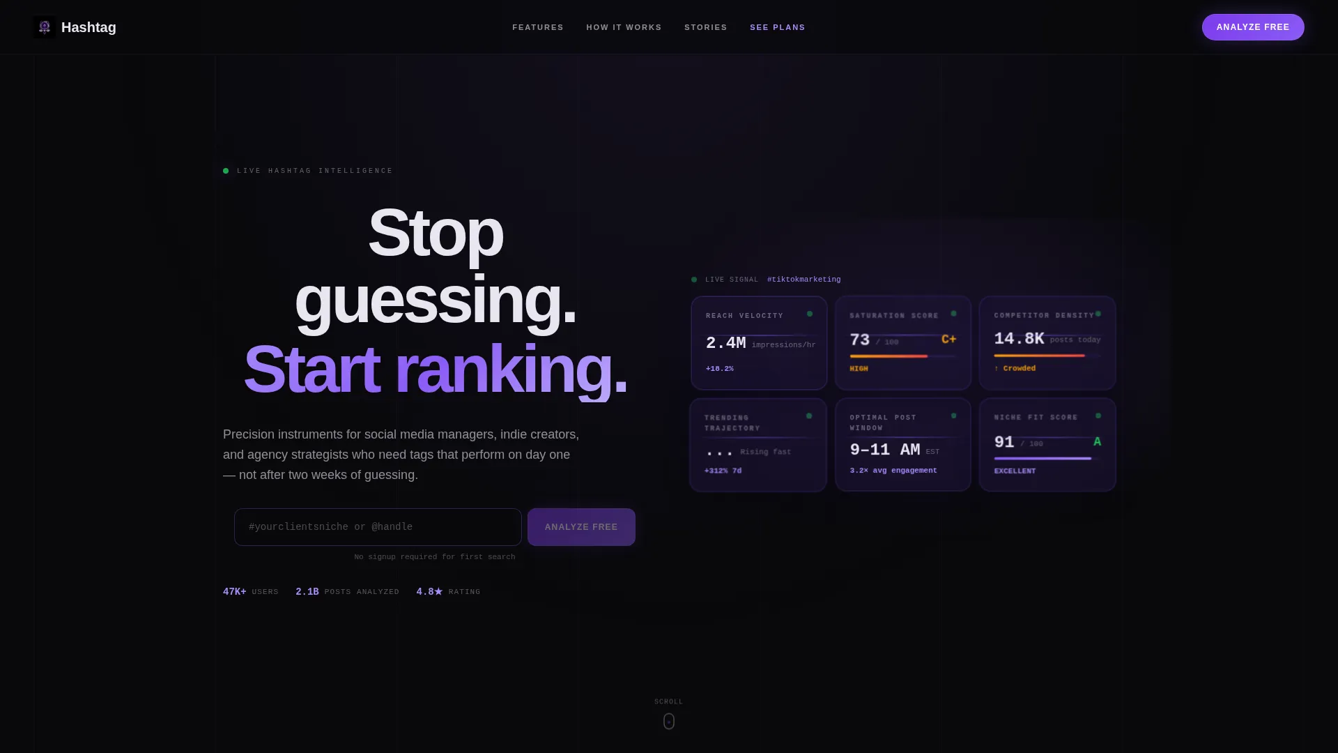 Research Tool Landing Page Template | Data Command Design