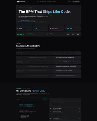 Headless BPM Bento Grid Landing Page Template