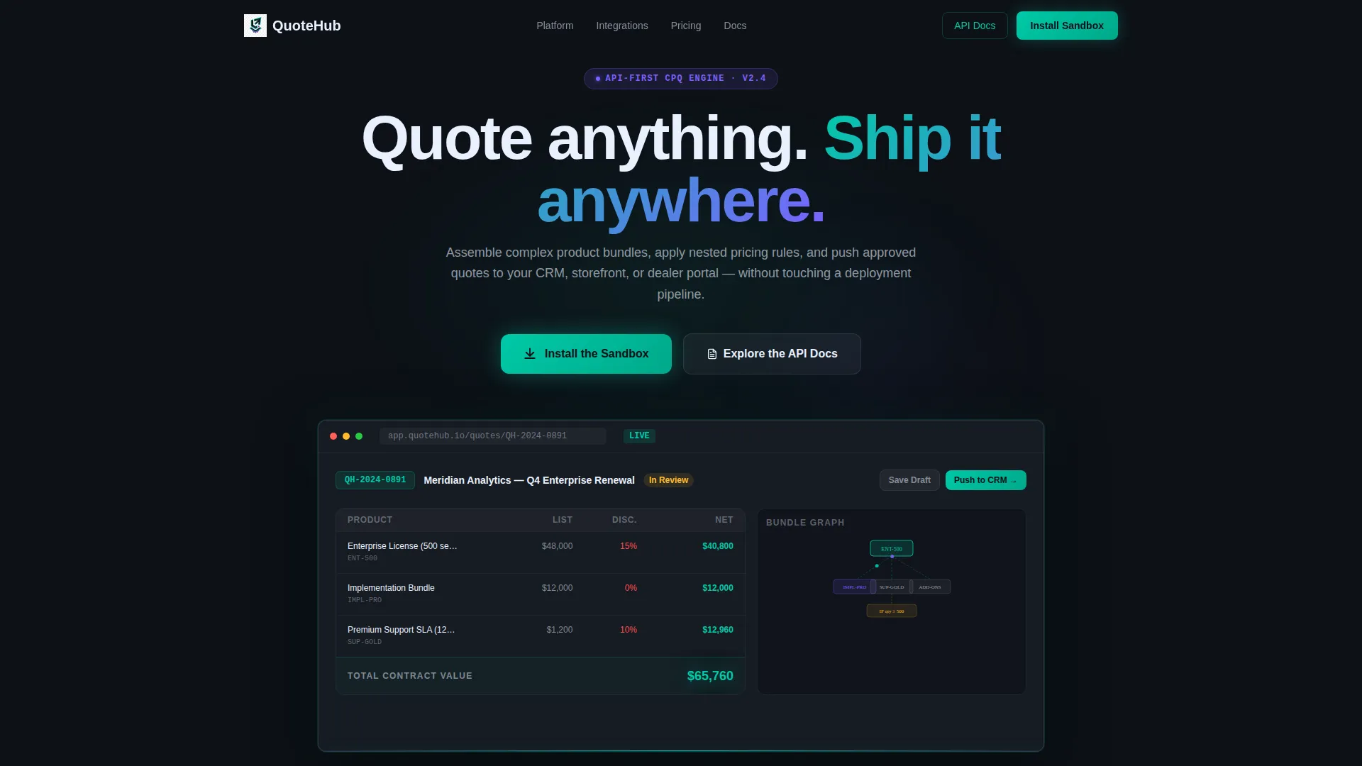 Headless CPQ Landing Page Template