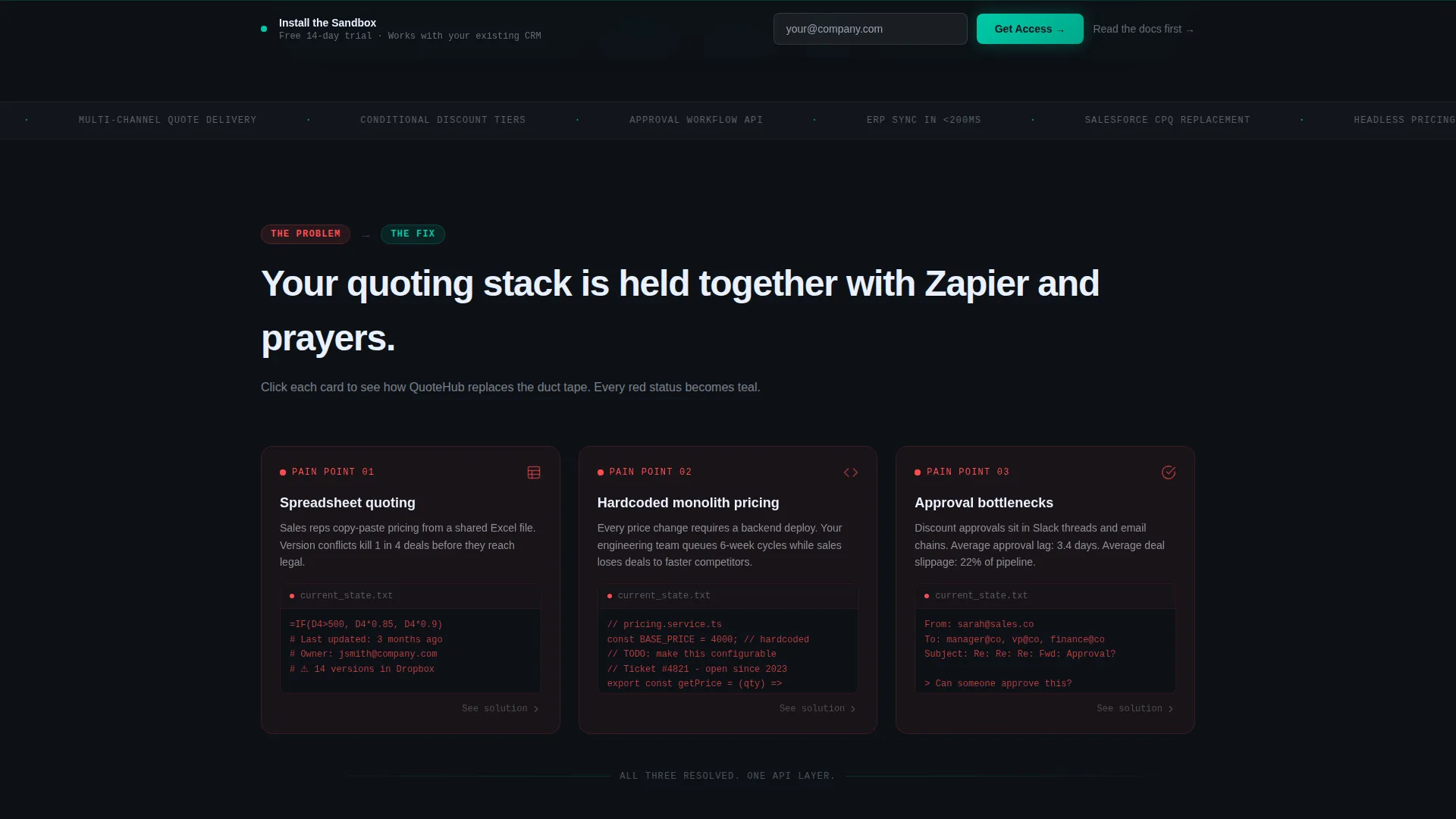 Headless CPQ Landing Page Template