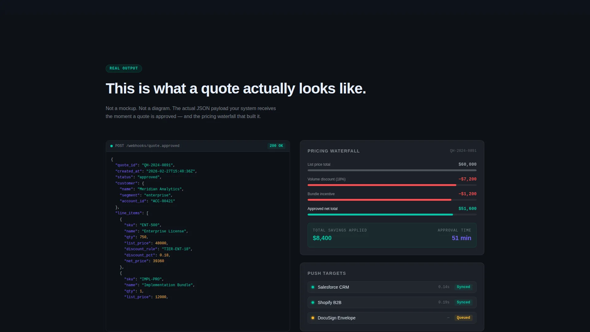 Headless CPQ Landing Page Template