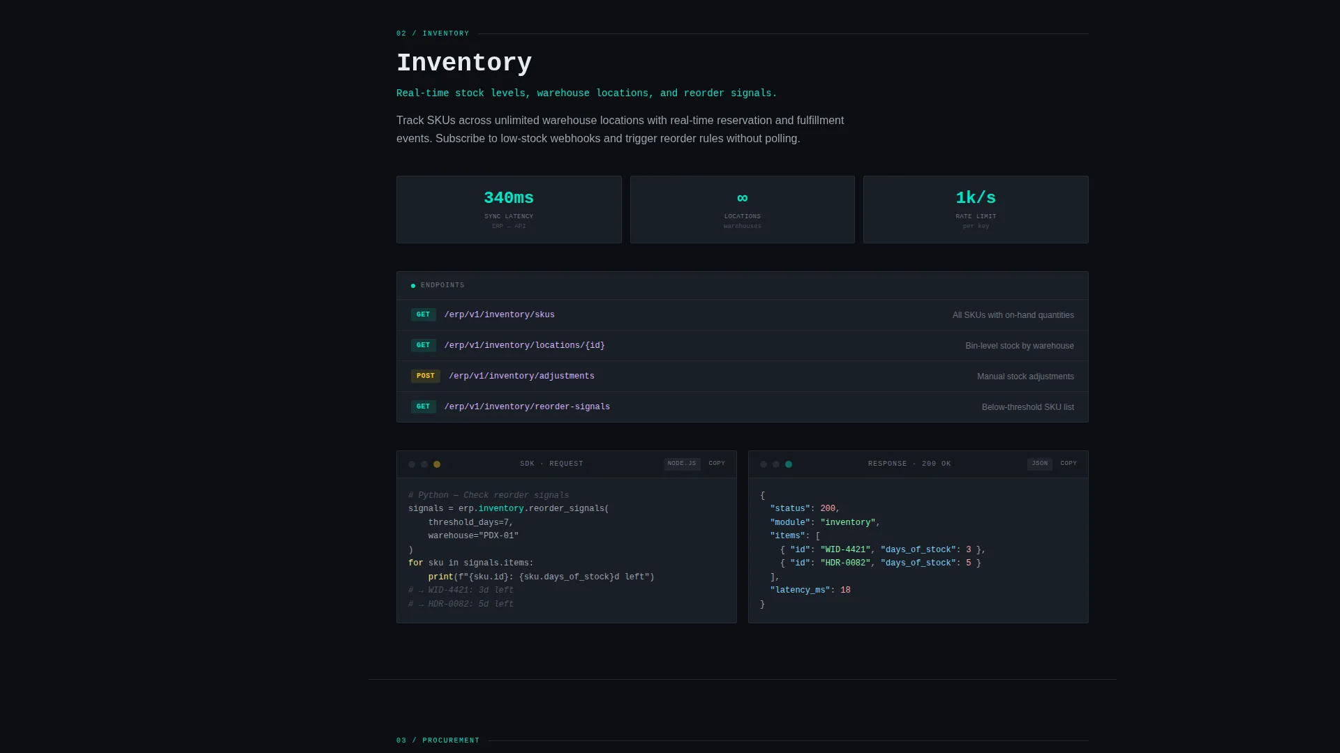 ERP Landing Page Template - API-First Hub & Spoke