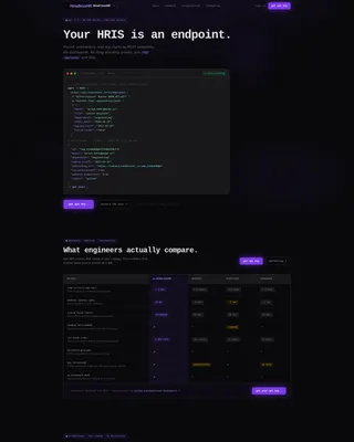 HRM Landing Page Template for API-First Teams
