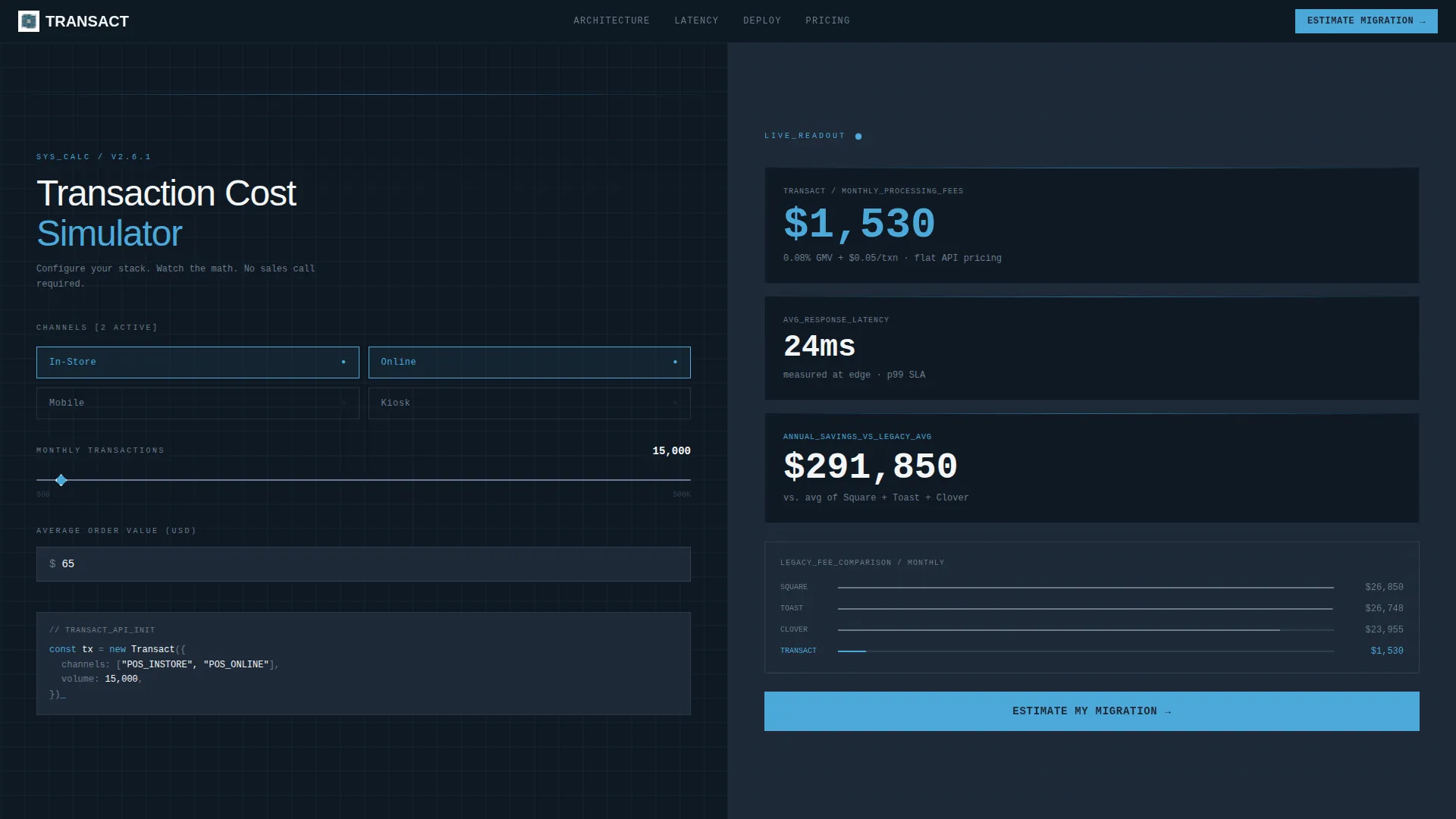 Headless Enterprise Software Advanced Cost Calculator Website Template