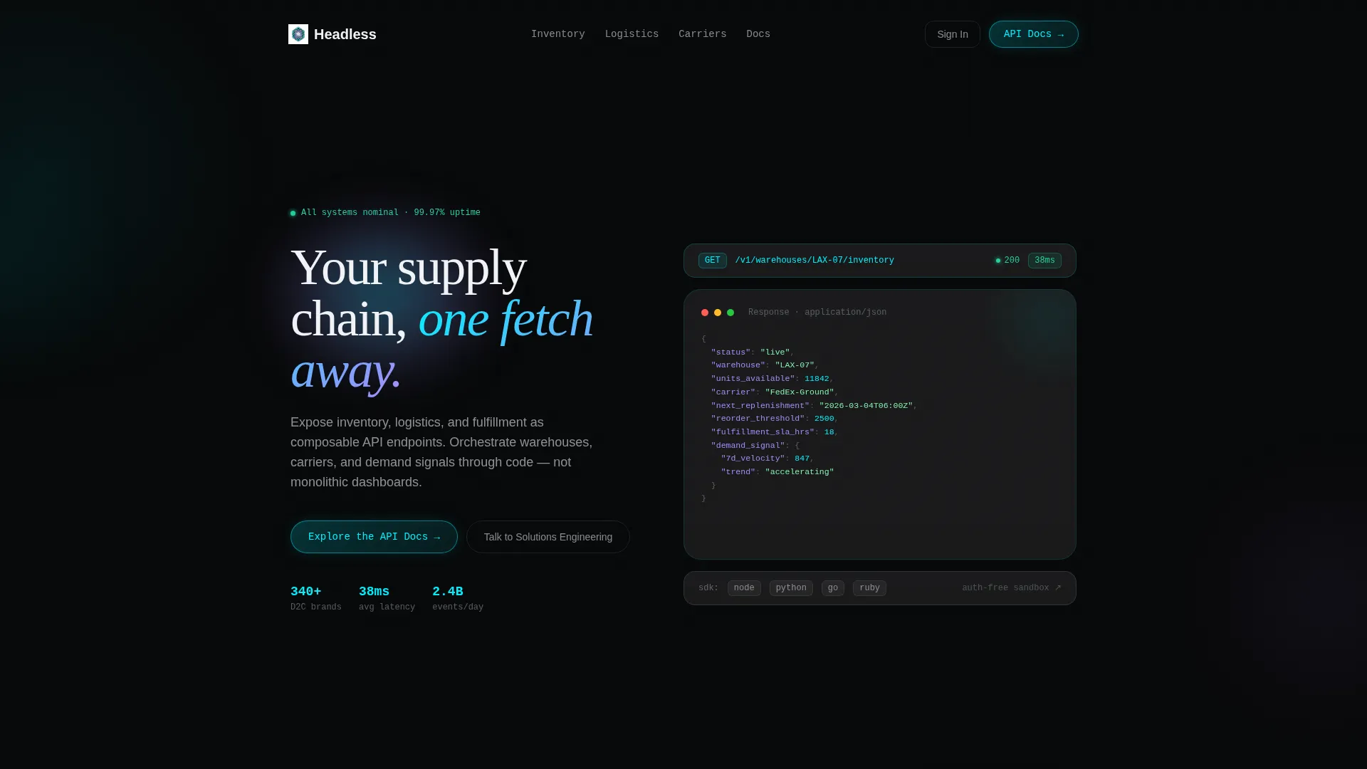 Headless Enterprise Software Complete Professional Website Template