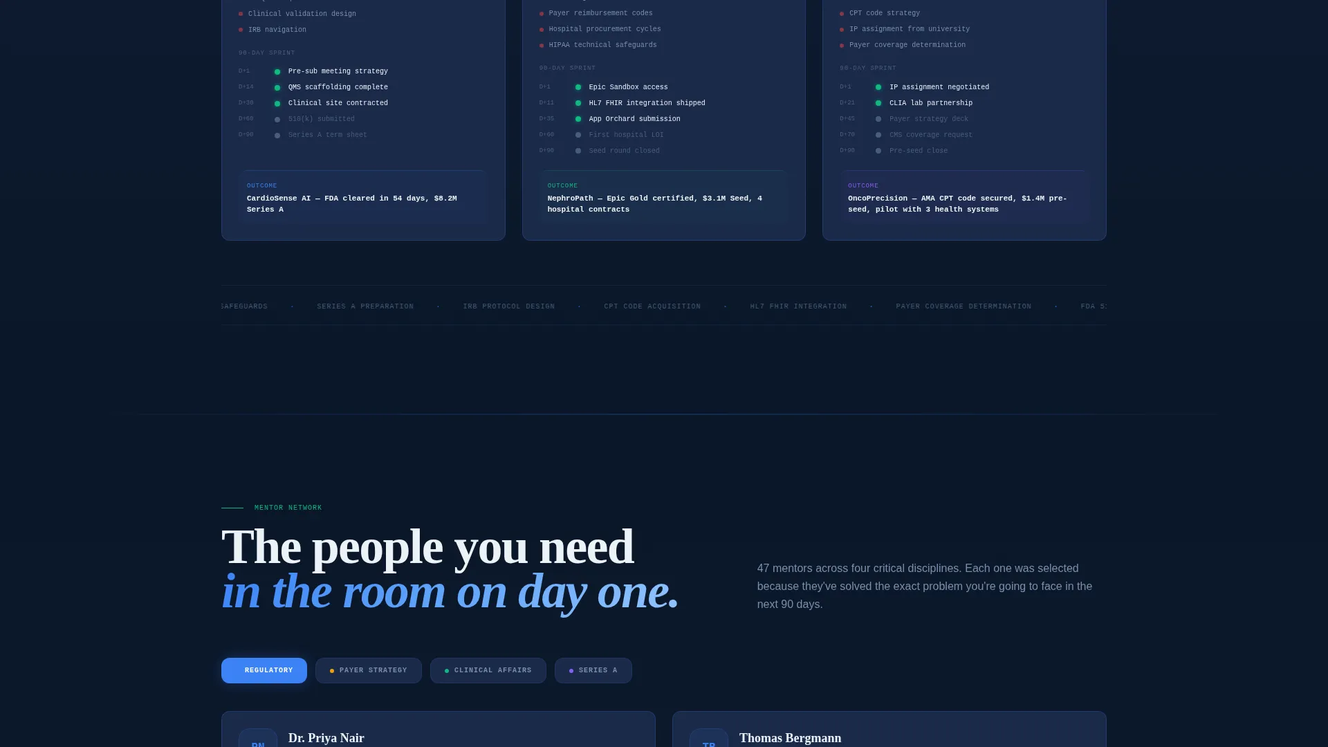 HealthTech Accelerator Research Dashboard Website Template