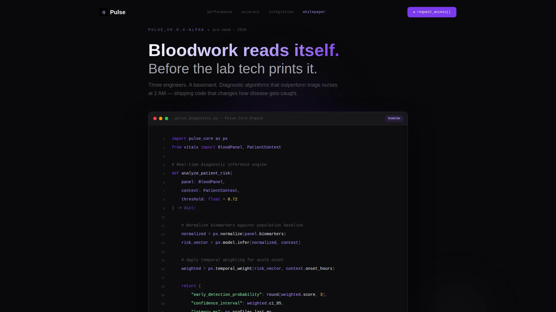 Healthtech Pre-Seed Landing Page Template