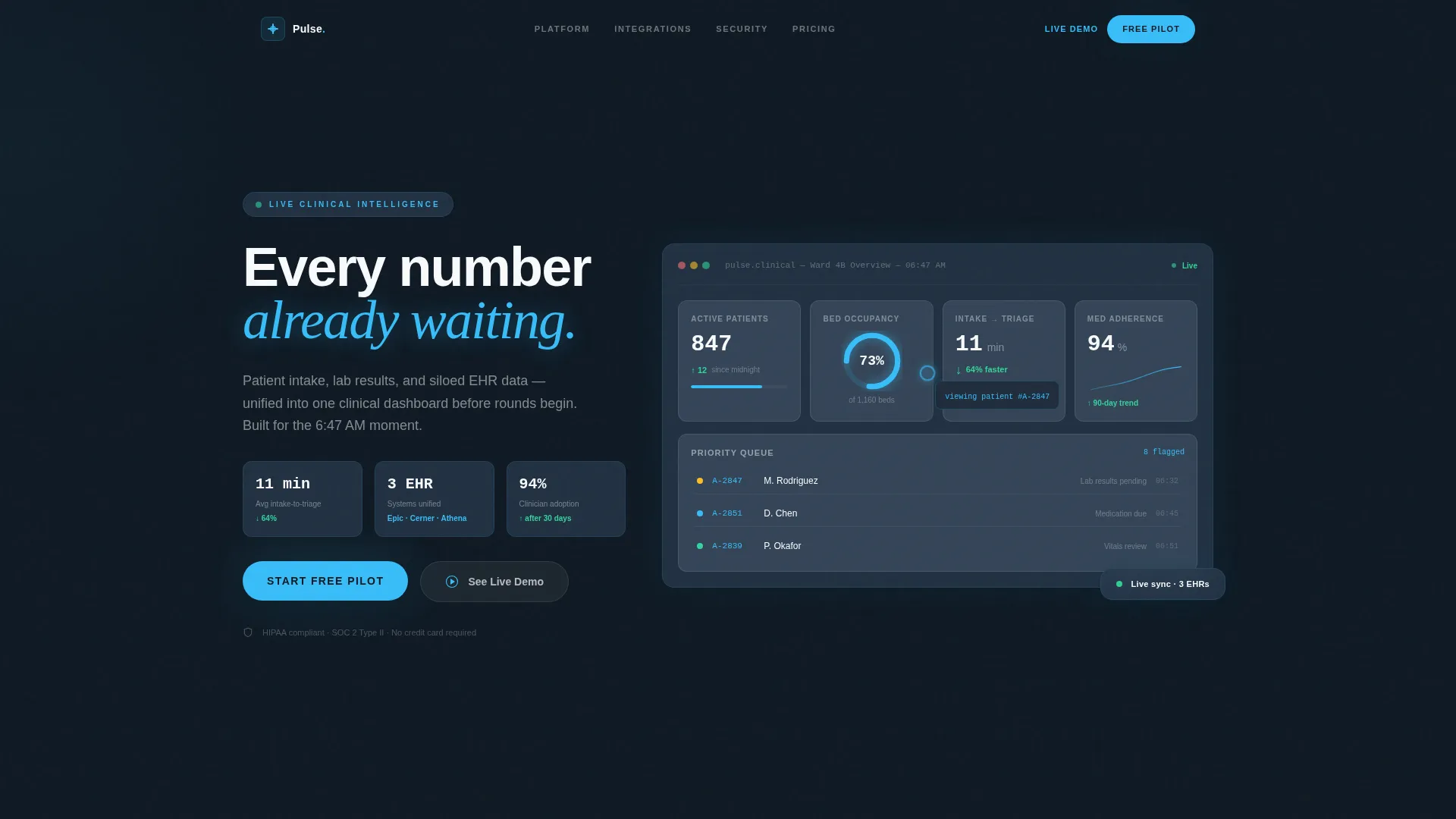 Healthtech Series A Landing Page Template