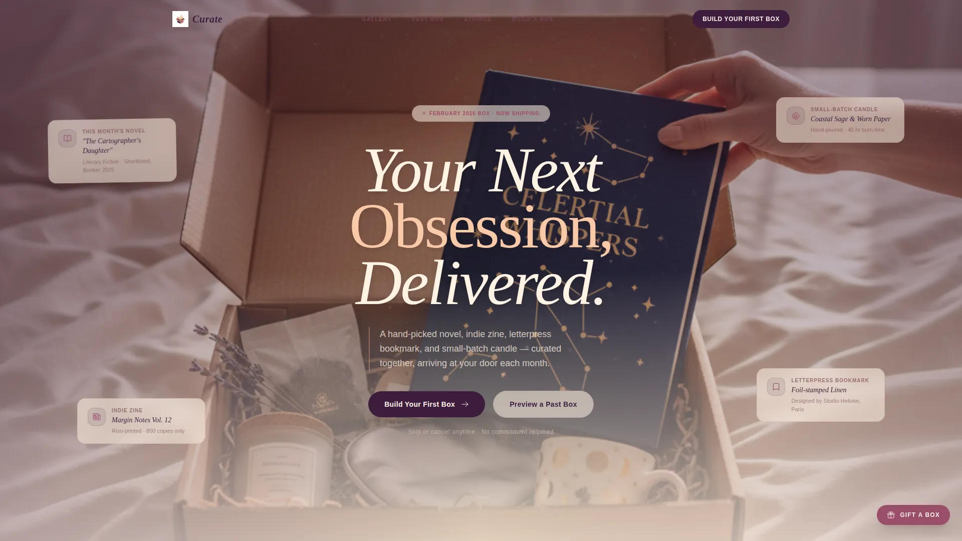 Luxury Book Subscription Box Landing Page Template