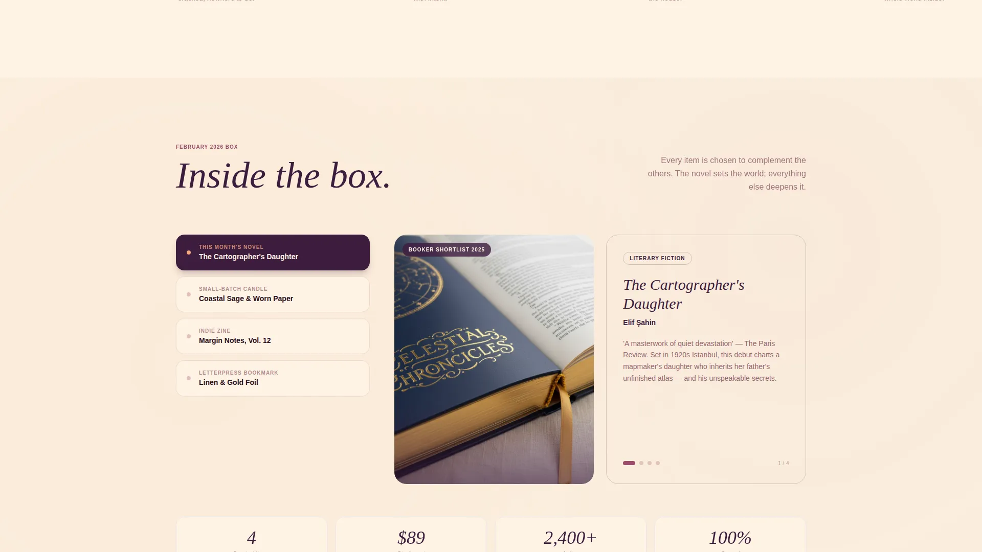 Luxury Book Subscription Box Landing Page Template