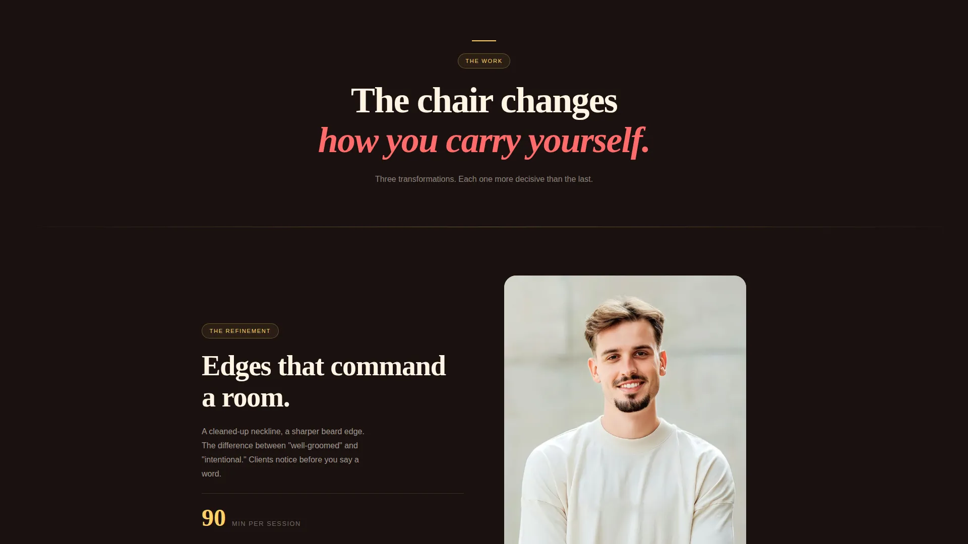 Luxe Barbershop Landing Page Template