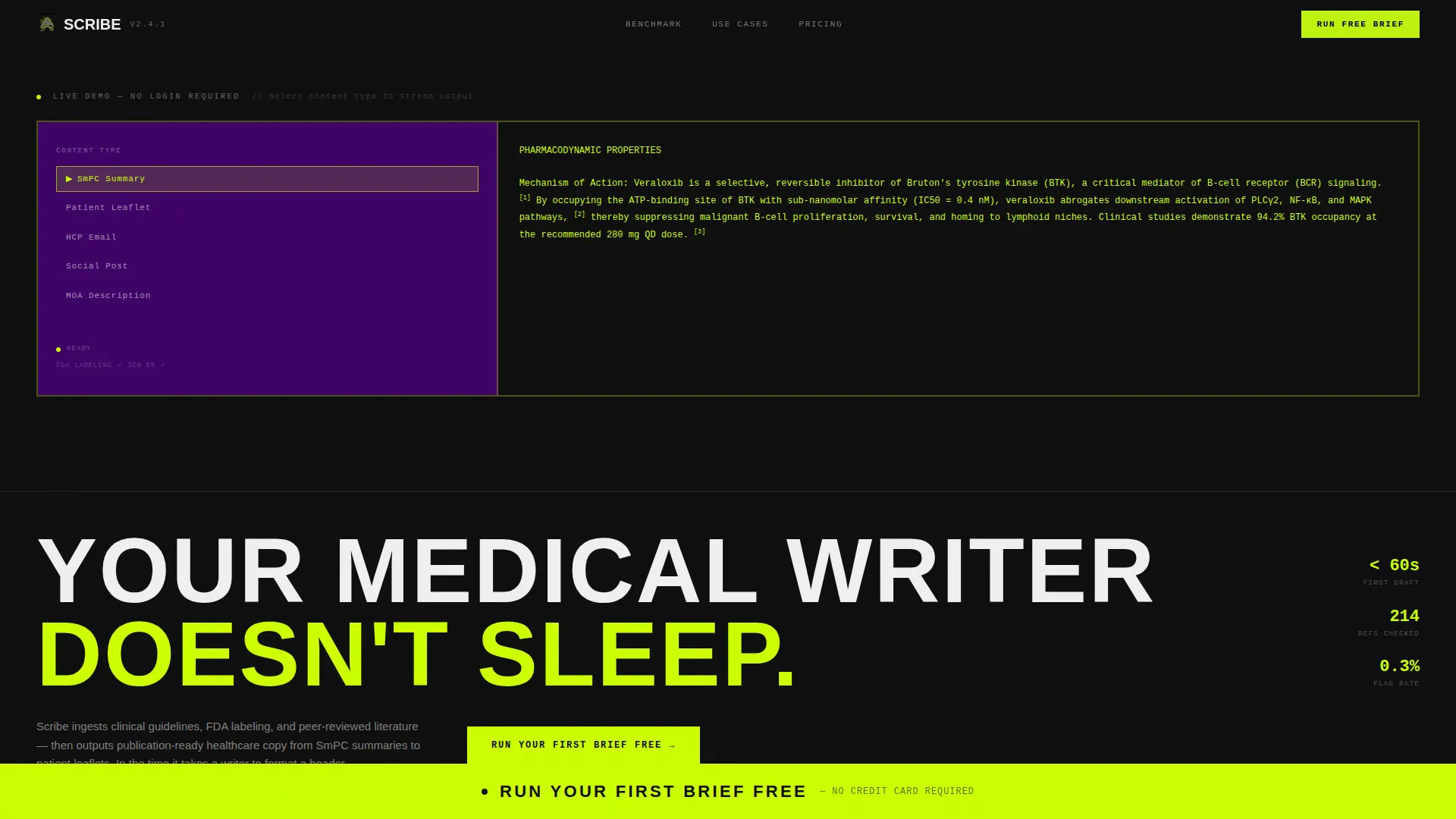 Healthcare AI Content Writer Landing Page Template