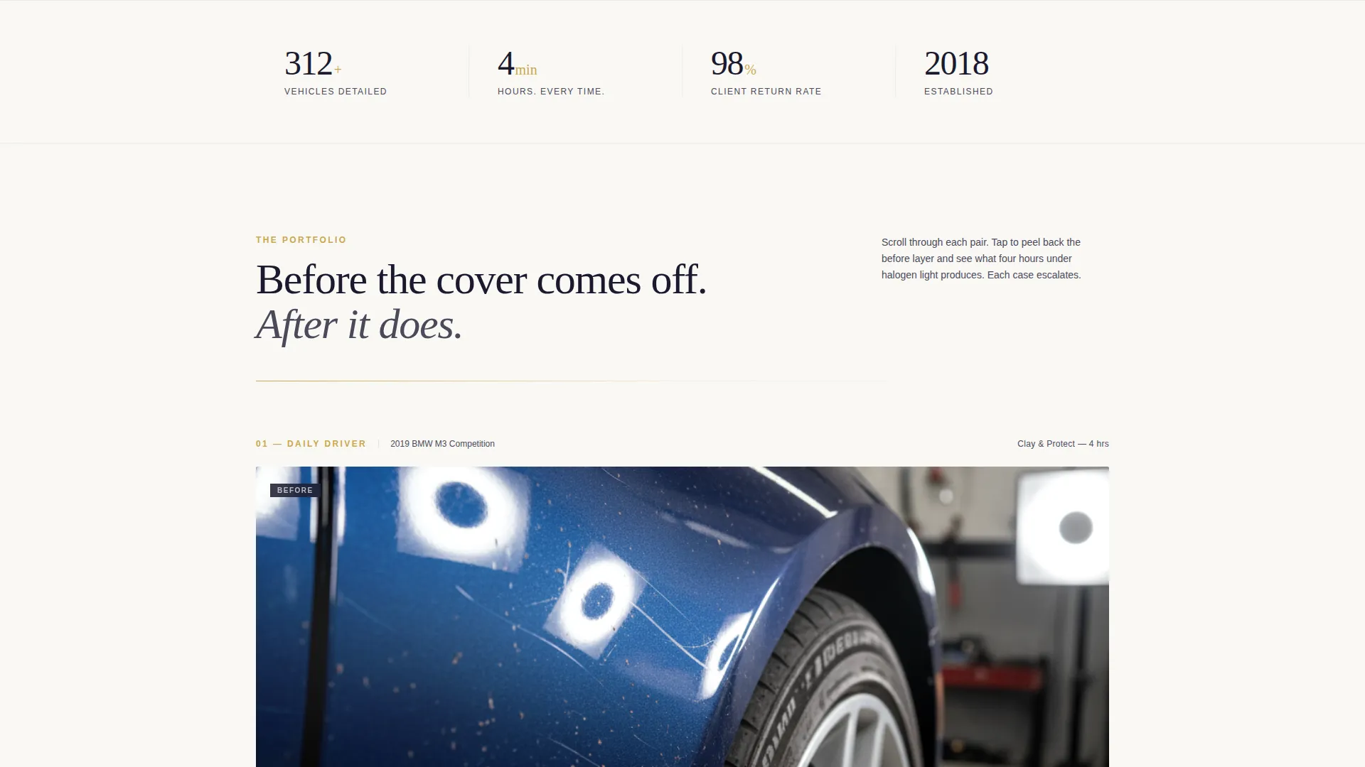 Boutique Auto Detailing Landing Page Template