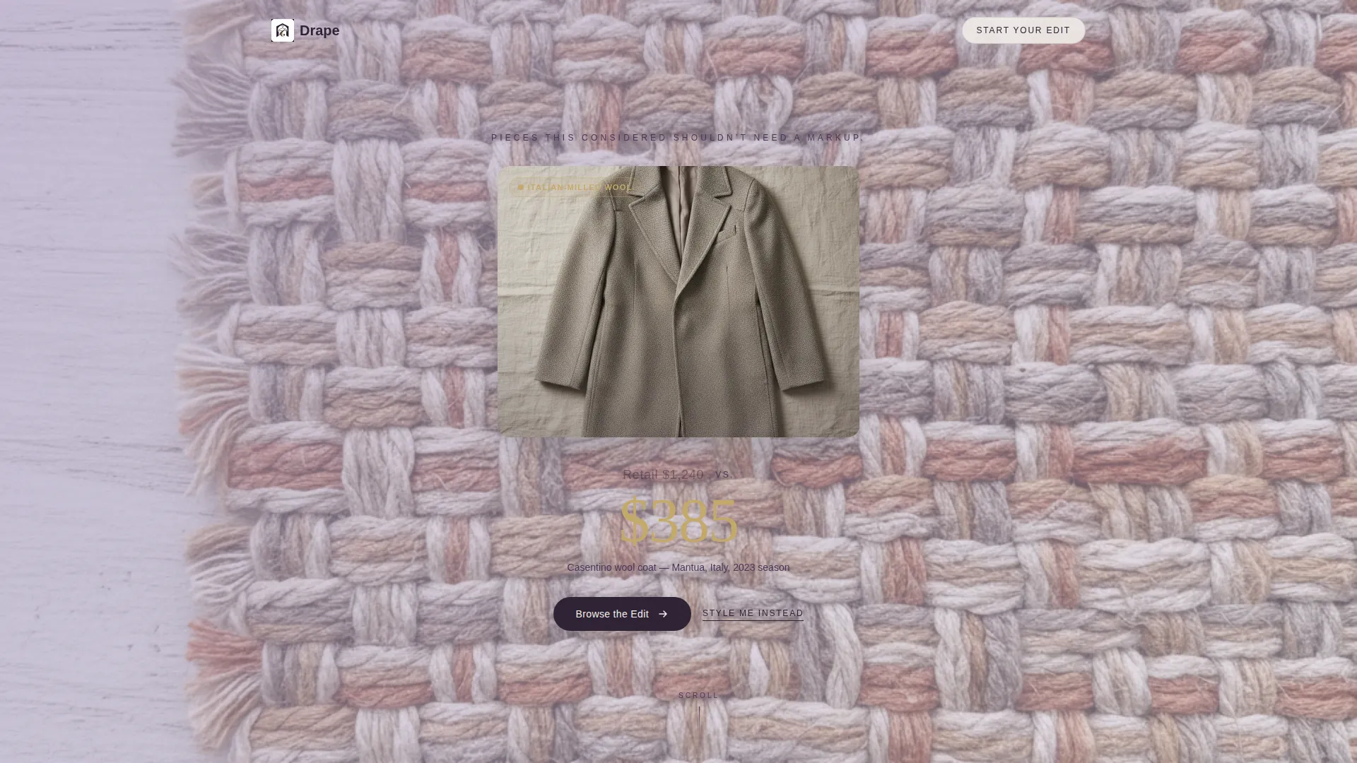 Curated Boutique Clothing Landing Page Template