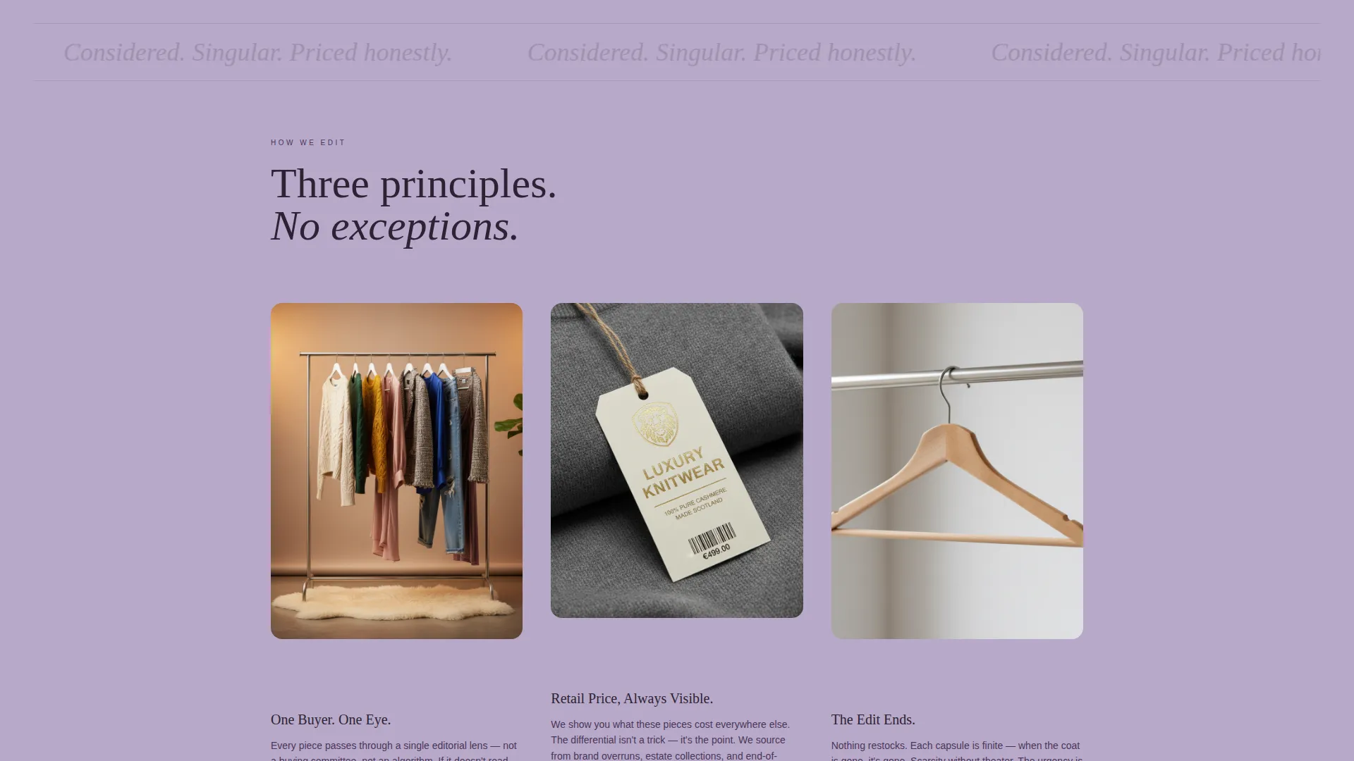 Curated Boutique Clothing Landing Page Template