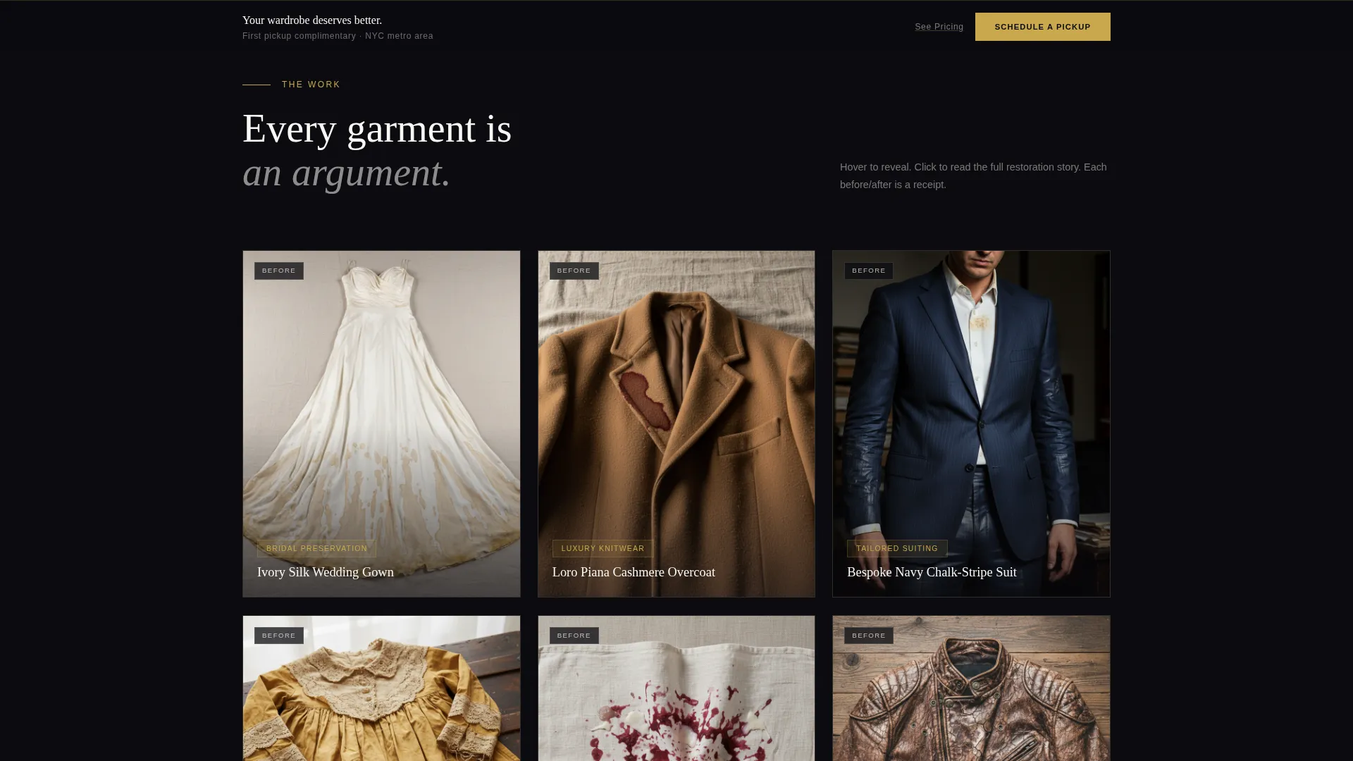 Luxe Garment Care Landing Page Template
