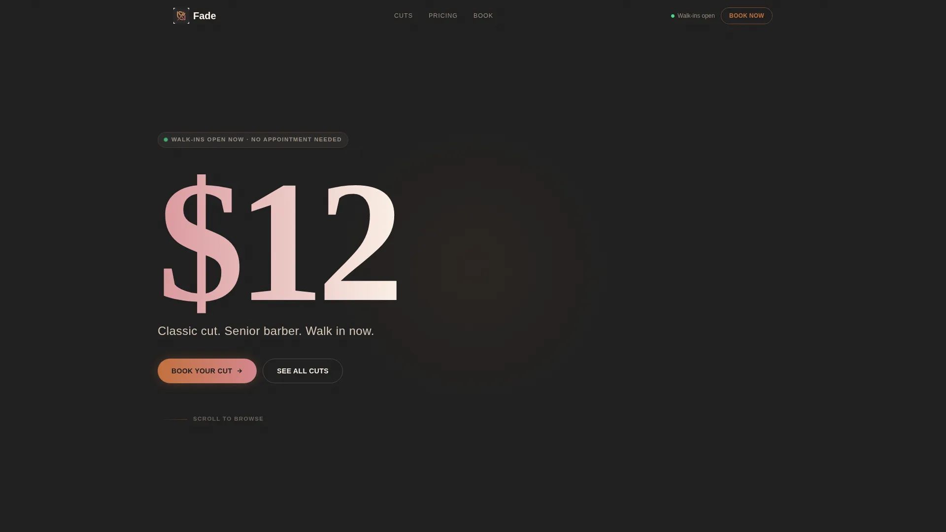 Budget Barbershop Landing Page Template