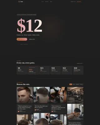 Budget Barbershop Landing Page Template