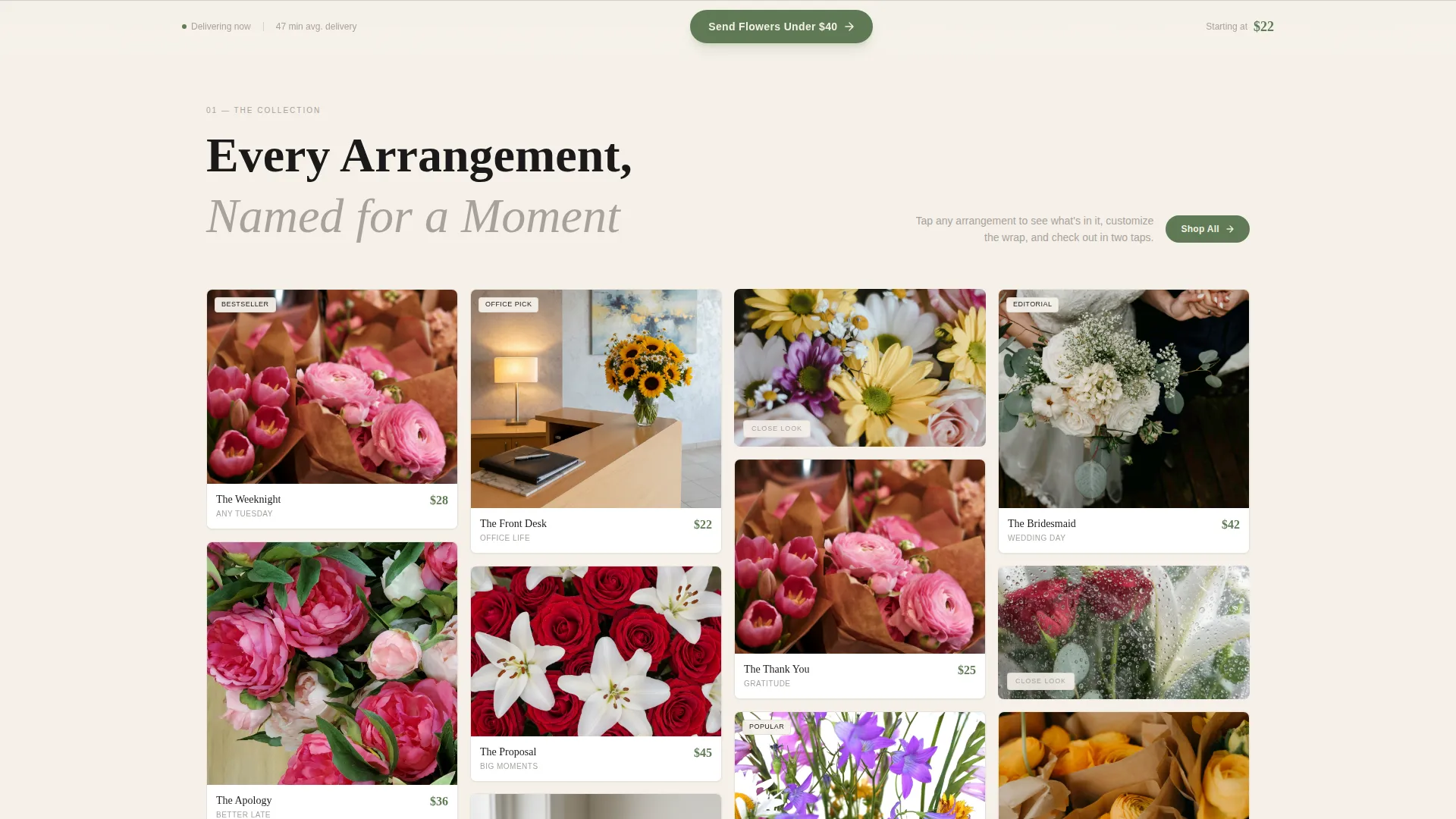 Affordable Florist Landing Page Template