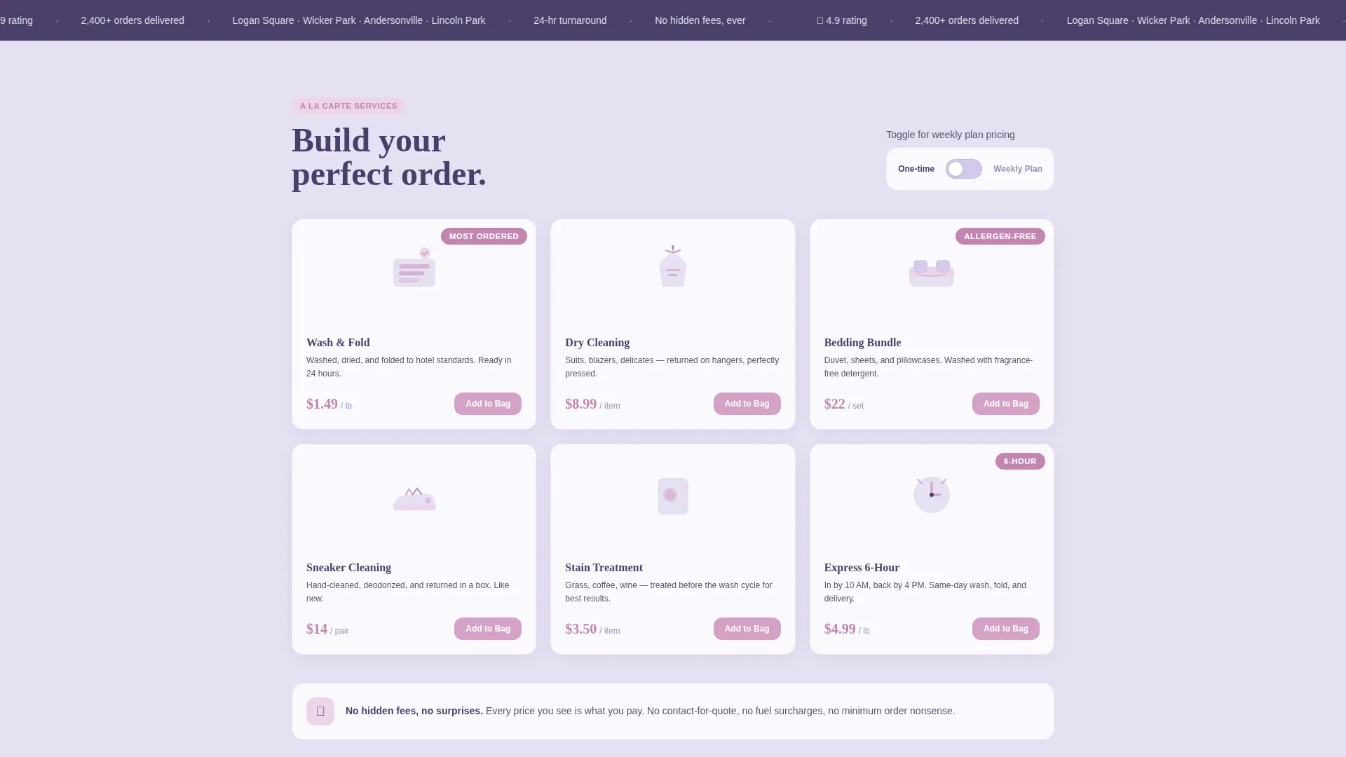 Elegant Budget Laundry Service Landing Page Template