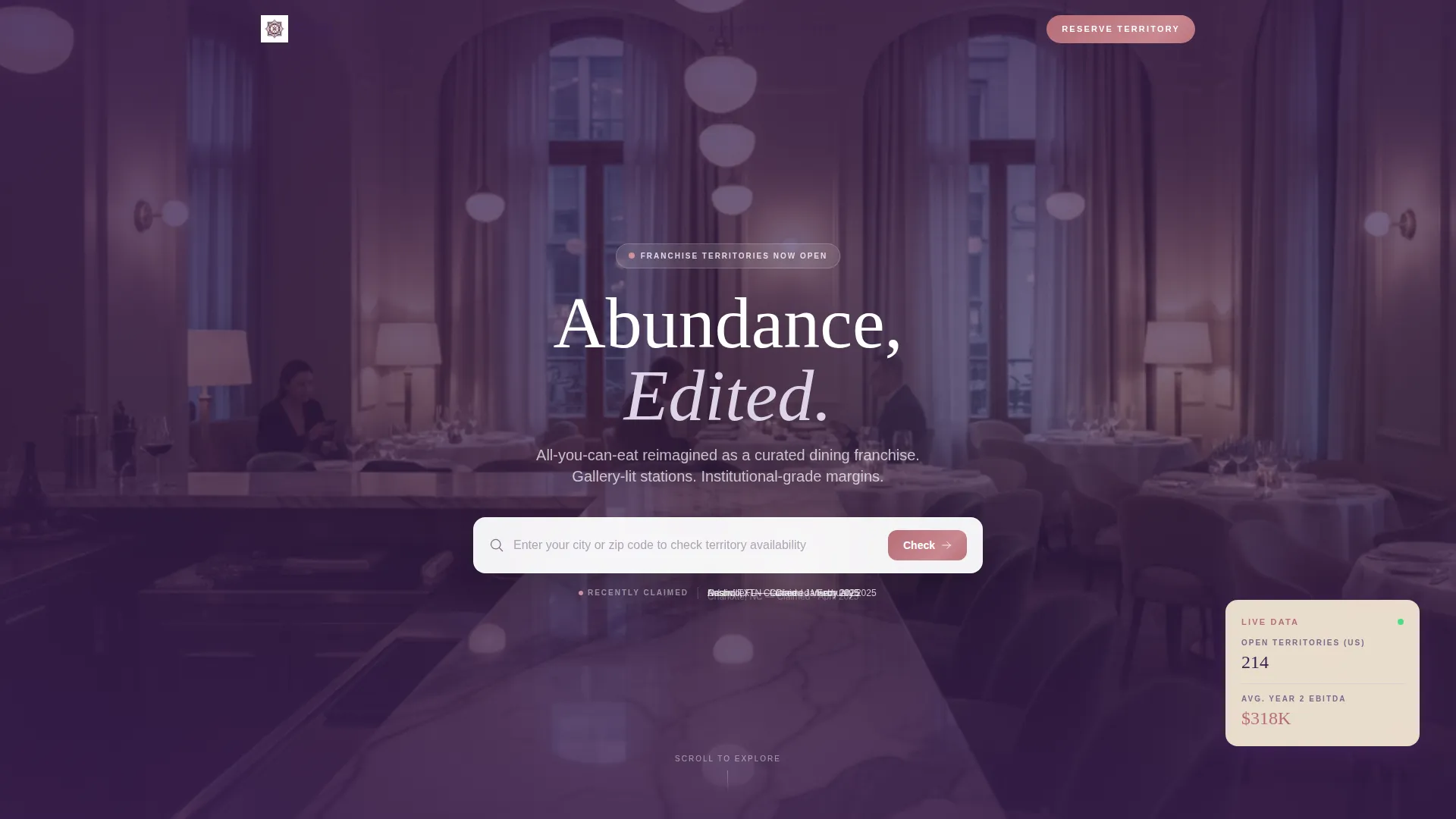 Buffet Franchise Landing Page Template | Bento Grid