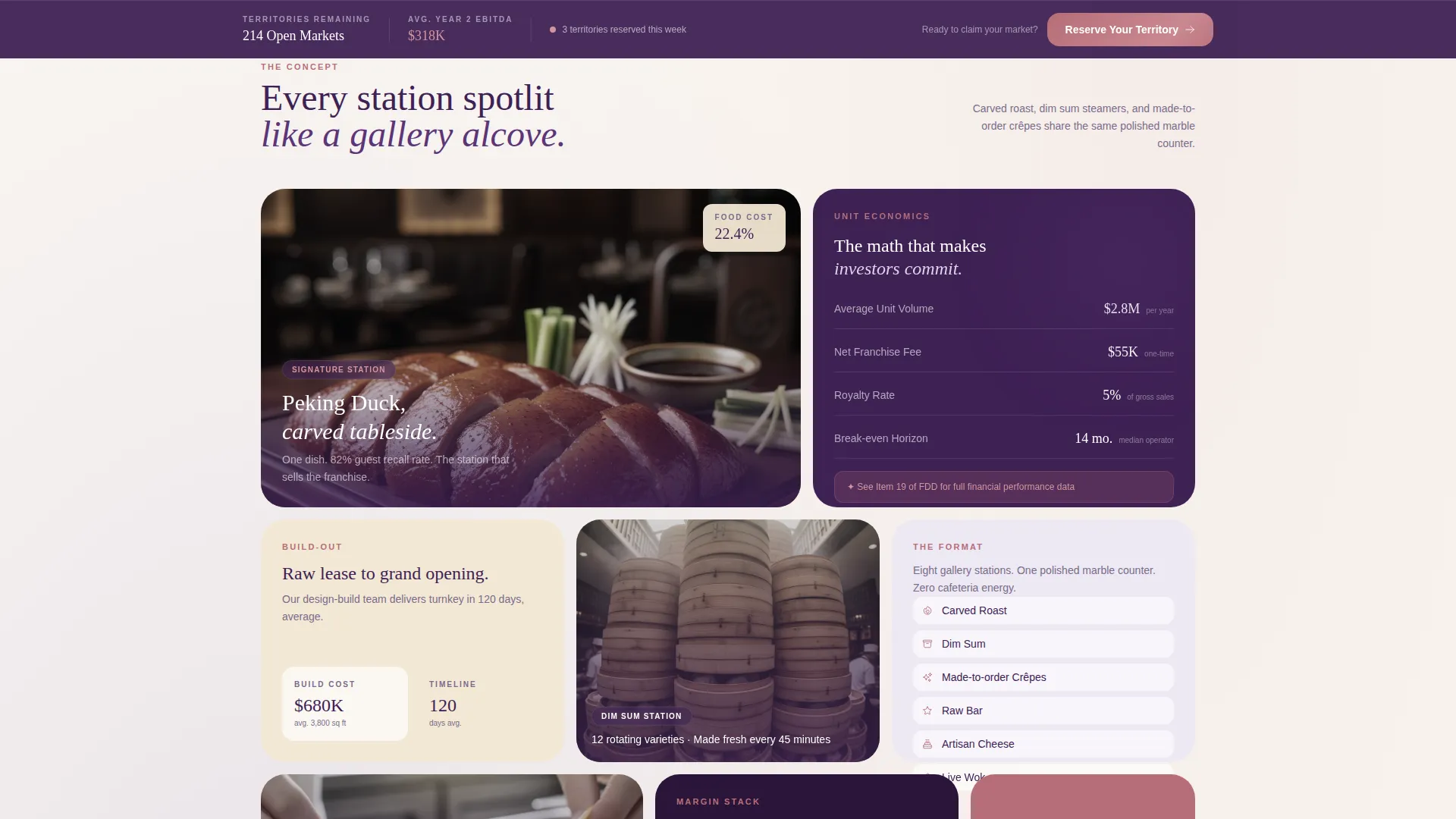 Buffet Franchise Landing Page Template | Bento Grid