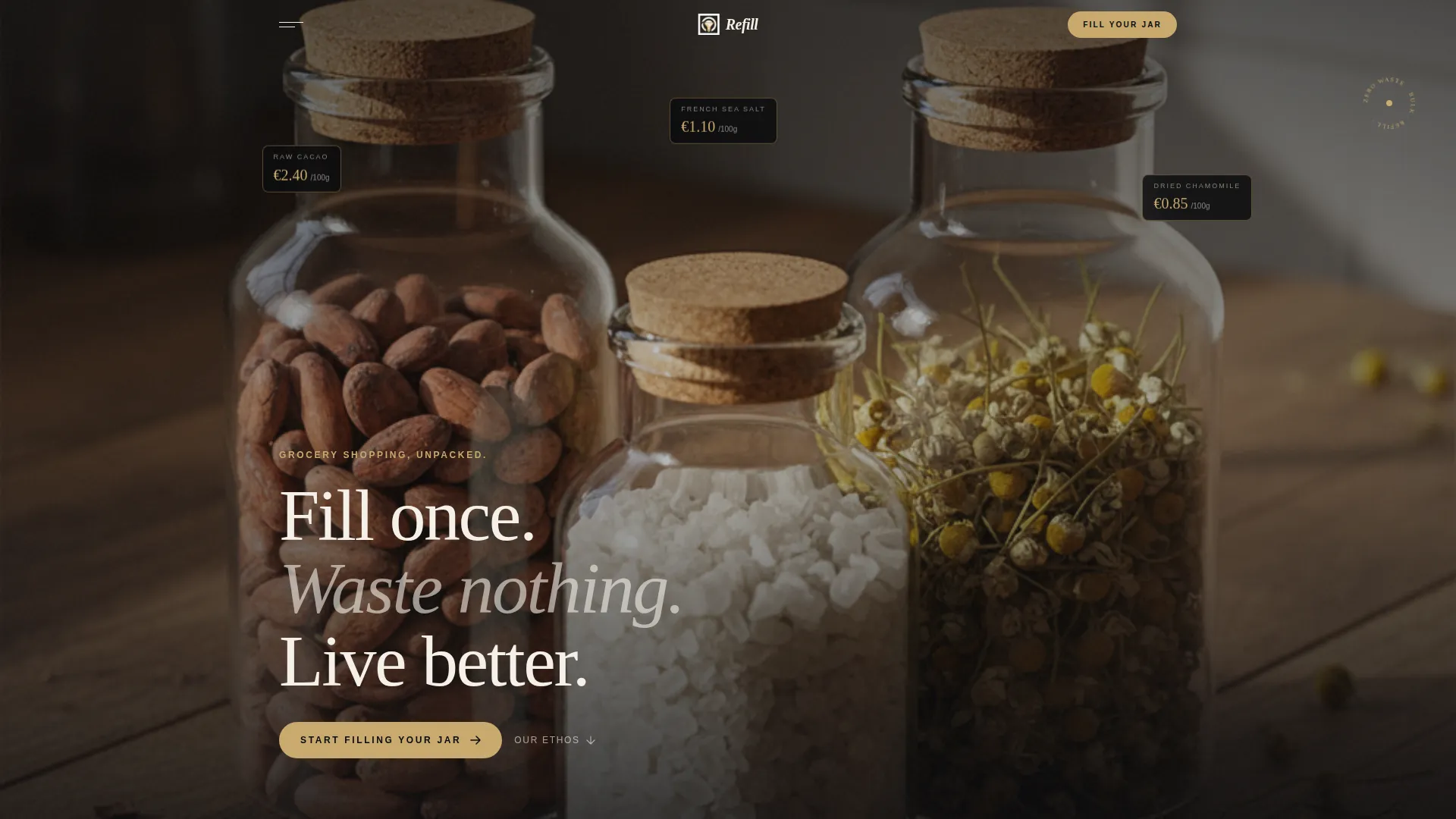 Luxe Zero Waste Store Landing Page Template