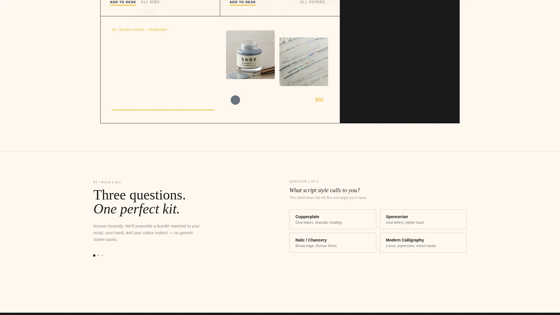 Artisan Calligraphy Shop Landing Page Template