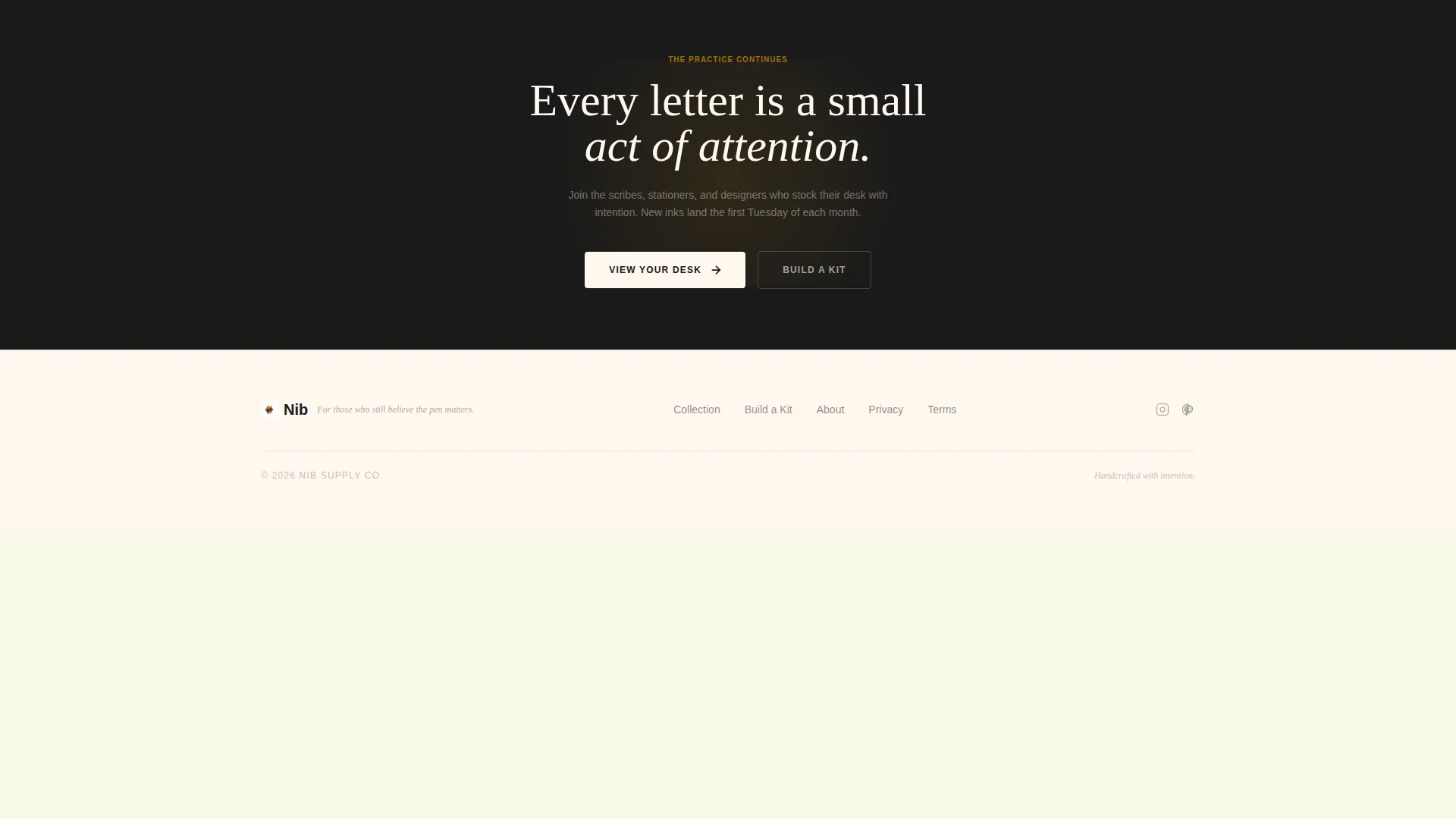 Artisan Calligraphy Shop Landing Page Template