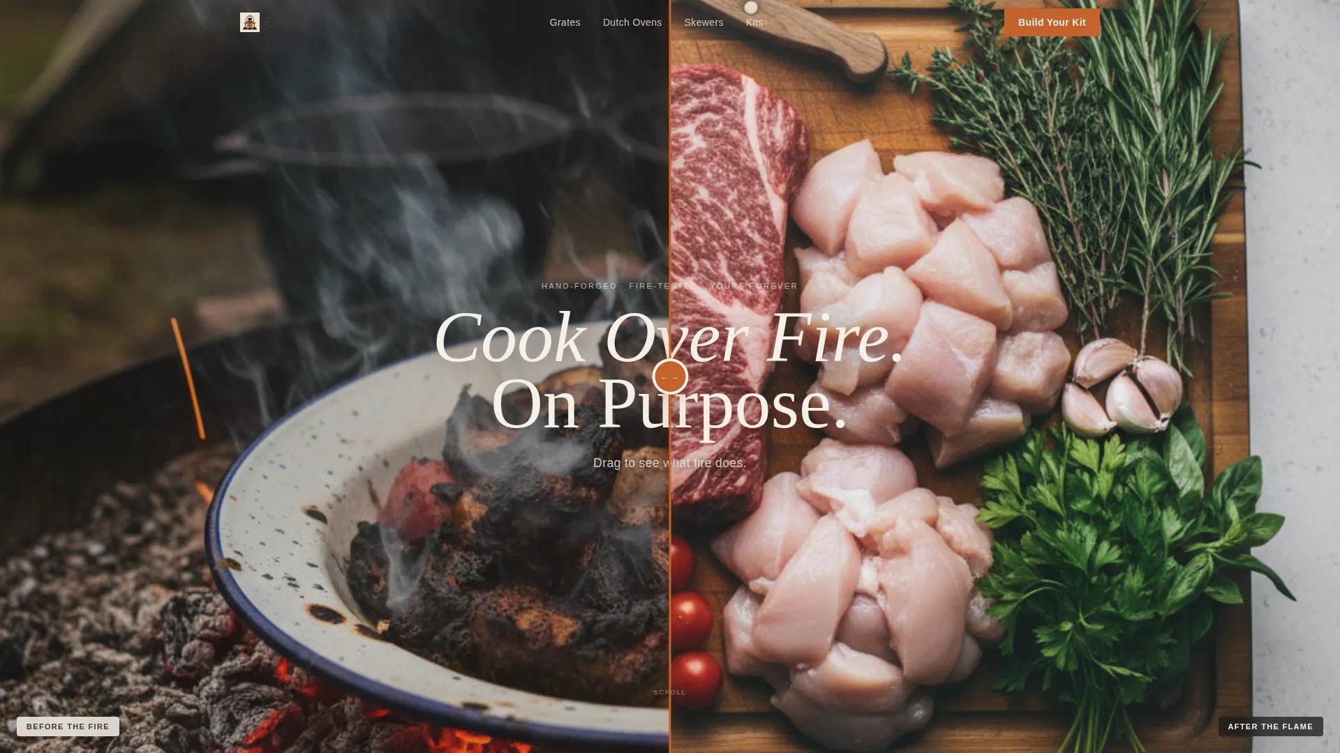 Authentic Campfire Cooking Landing Page Template