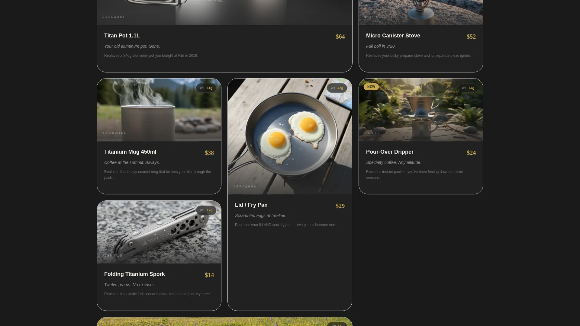 Premium Cookware & Gear Store Landing Page