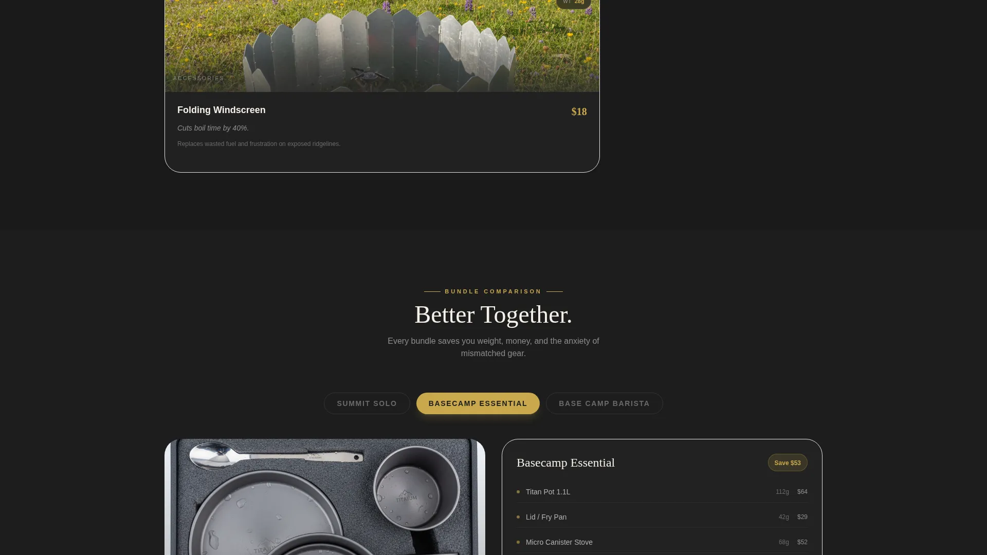 Premium Cookware & Gear Store Landing Page