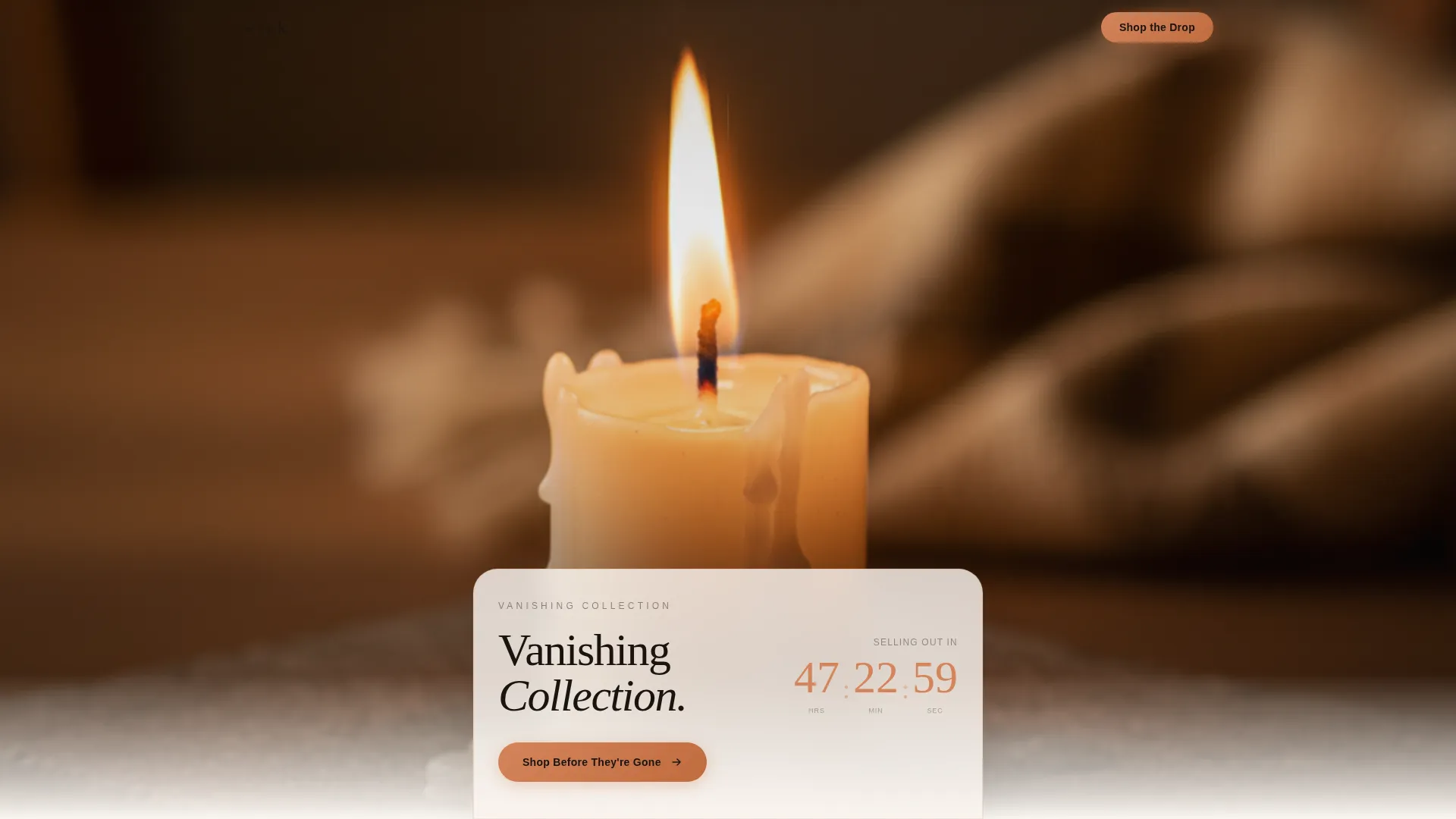 Luxe Candle Landing Page Template for Limited Drops