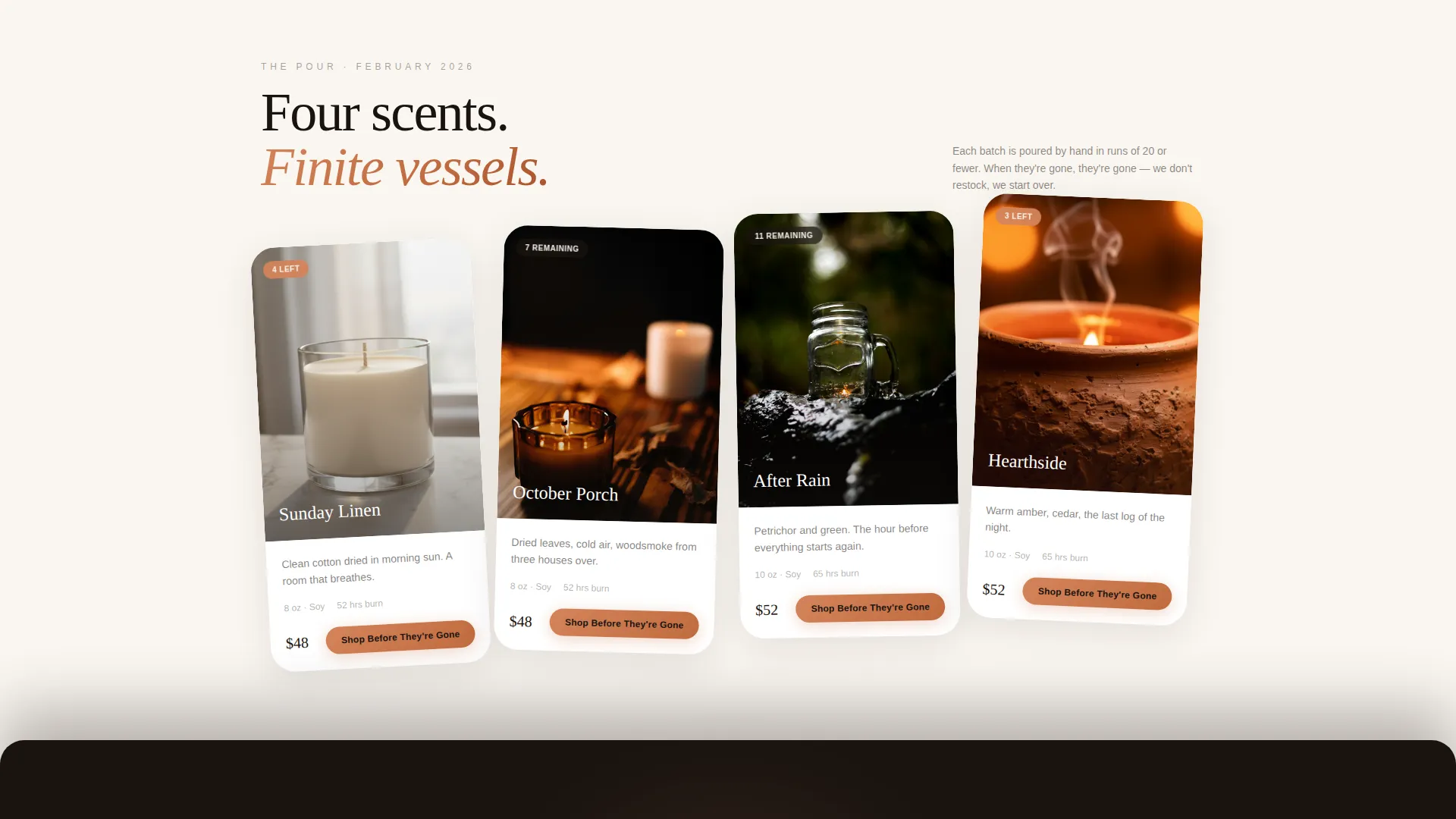 Luxe Candle Landing Page Template for Limited Drops