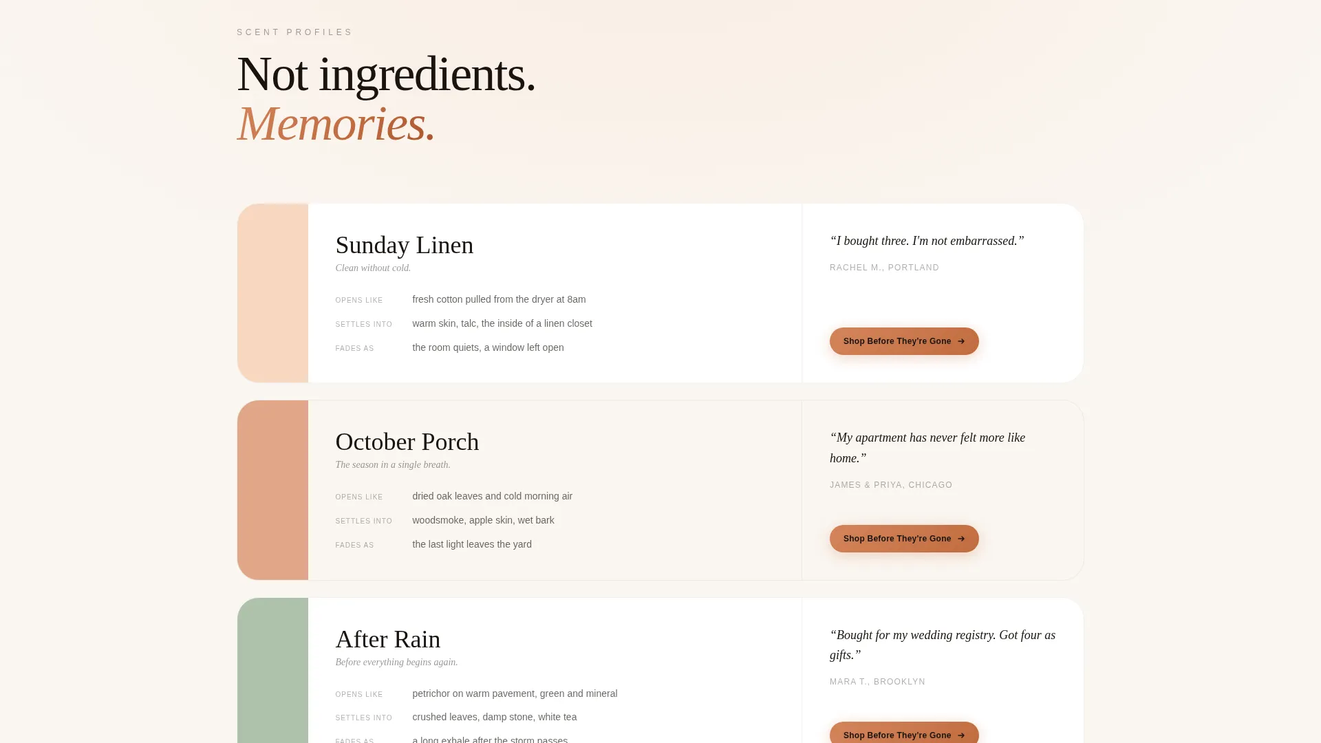 Luxe Candle Landing Page Template for Limited Drops