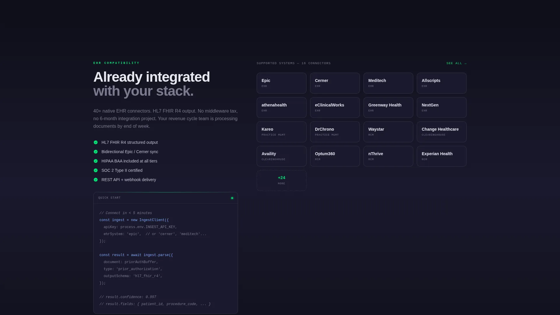 Healthcare AI Document Processing Landing Page