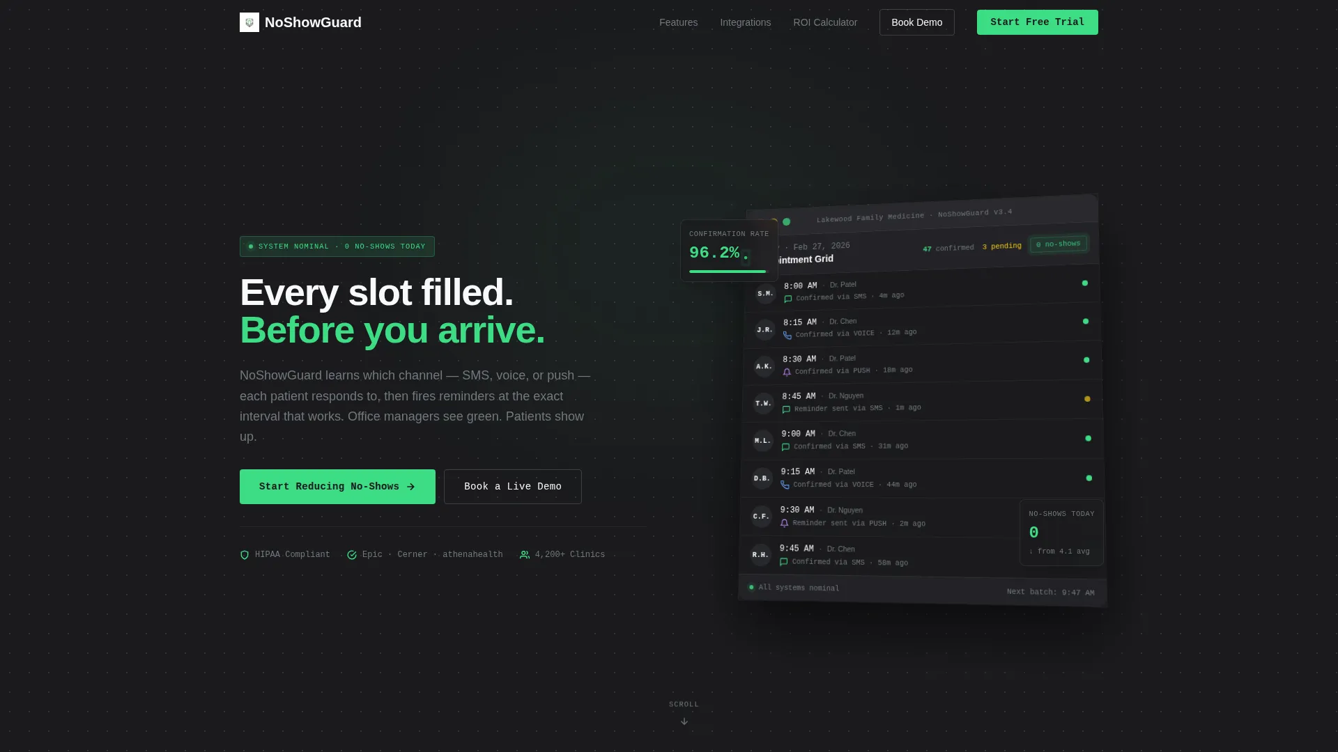 Healthcare Appointment Reminder Landing Page Template