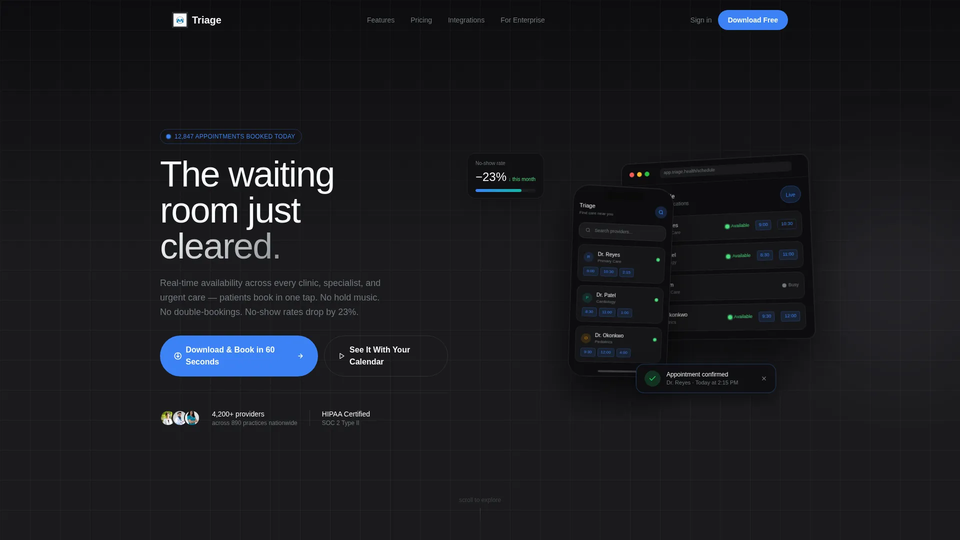 Healthcare Digital Presence Booking Website Template