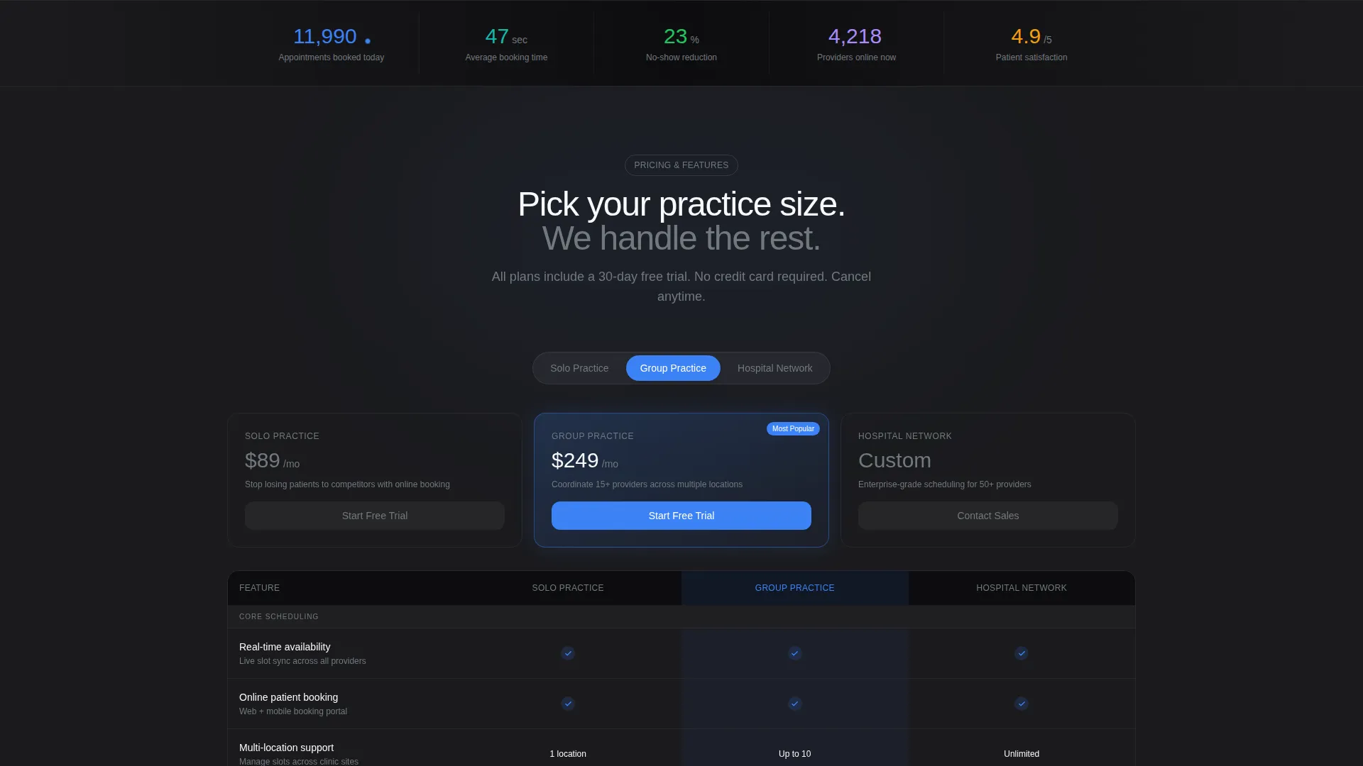 Healthcare Digital Presence Booking Website Template