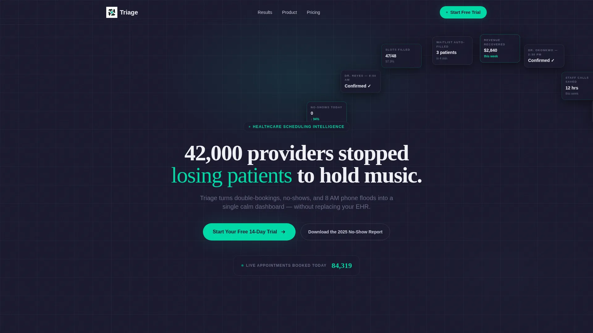 Healthcare Software & SaaS Booking Website Template