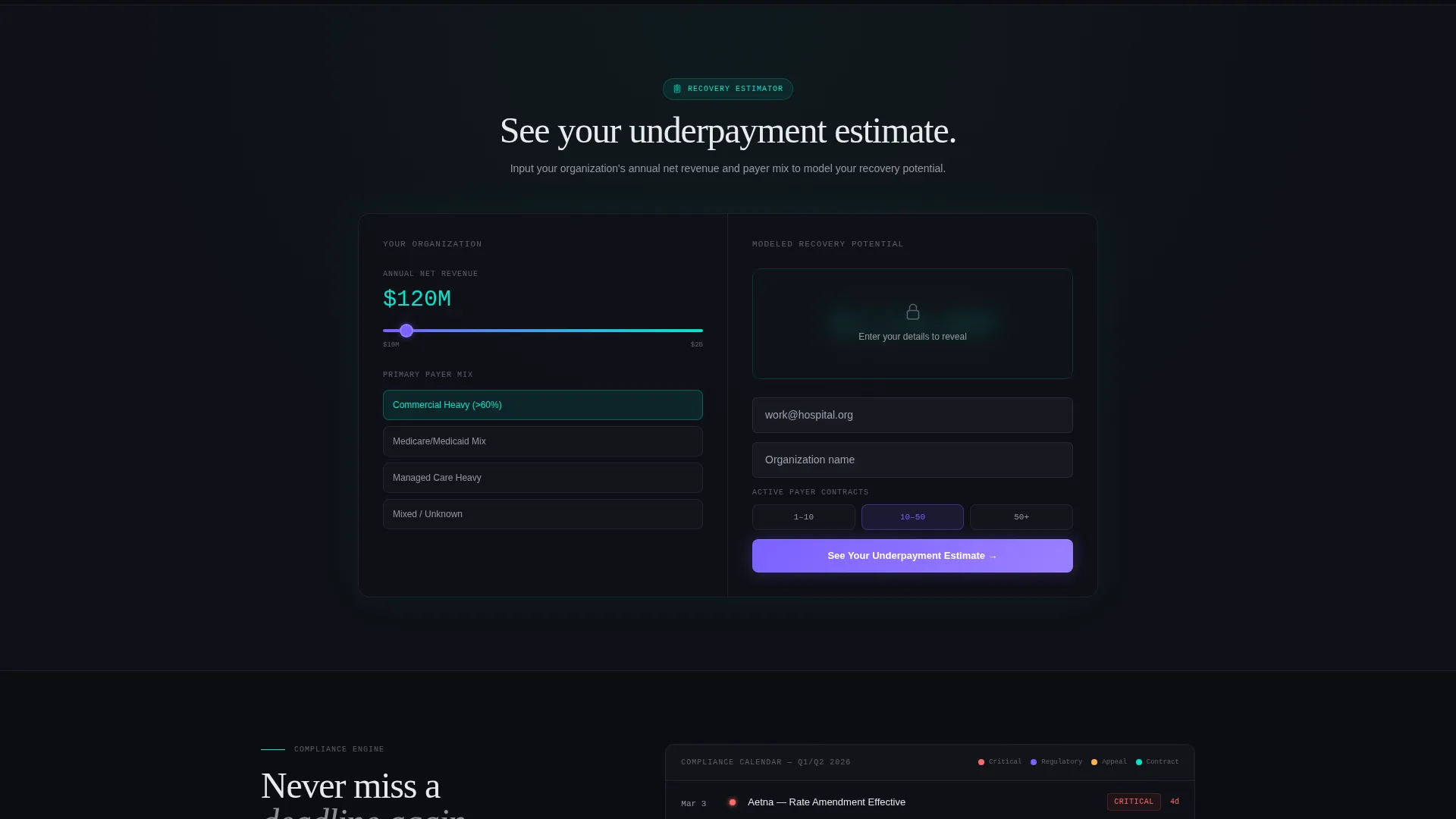 Healthcare Software Expert Cost Calculator Website Template