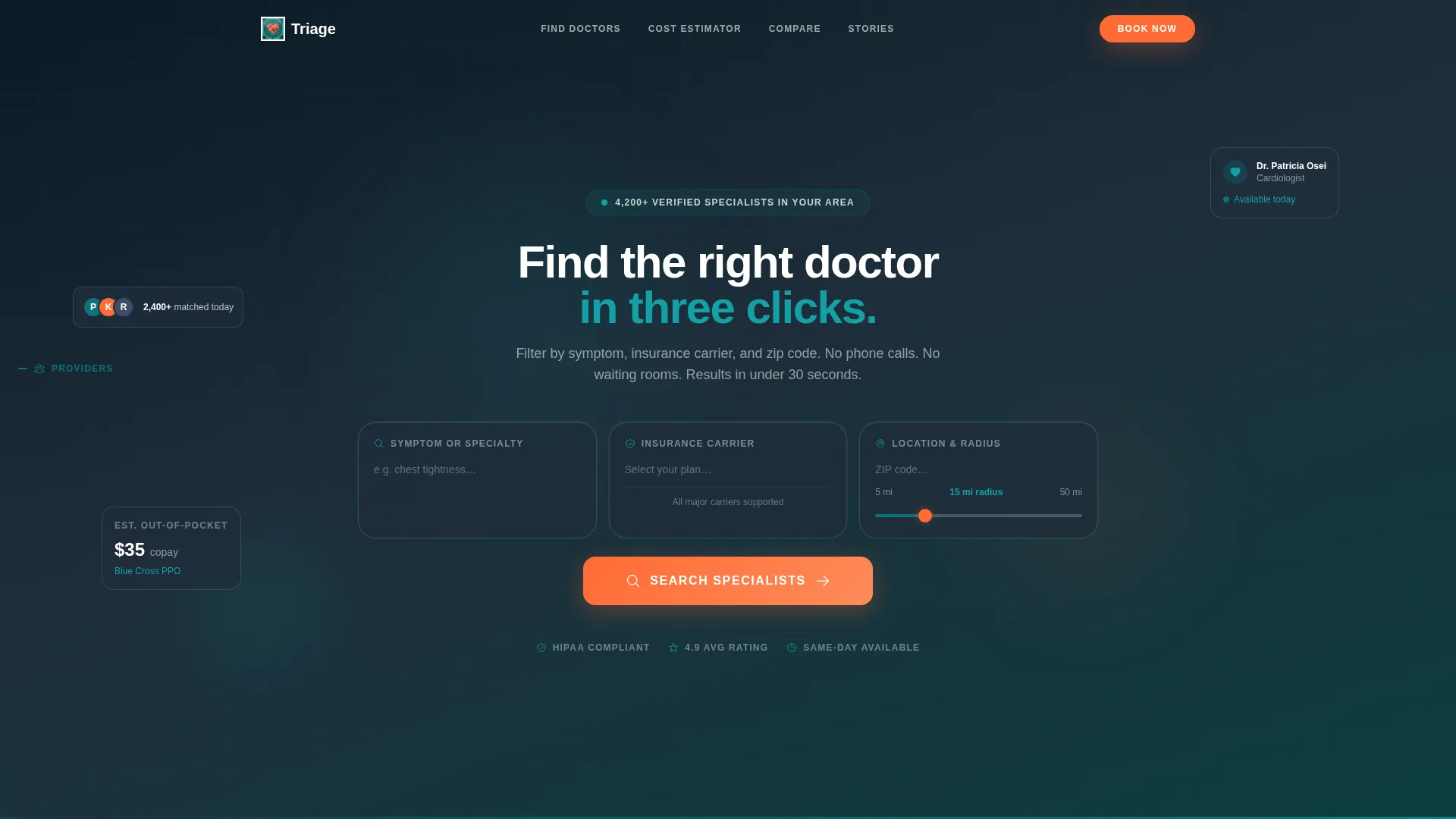Healthcare Digital Presence Specialist Booking Website Template