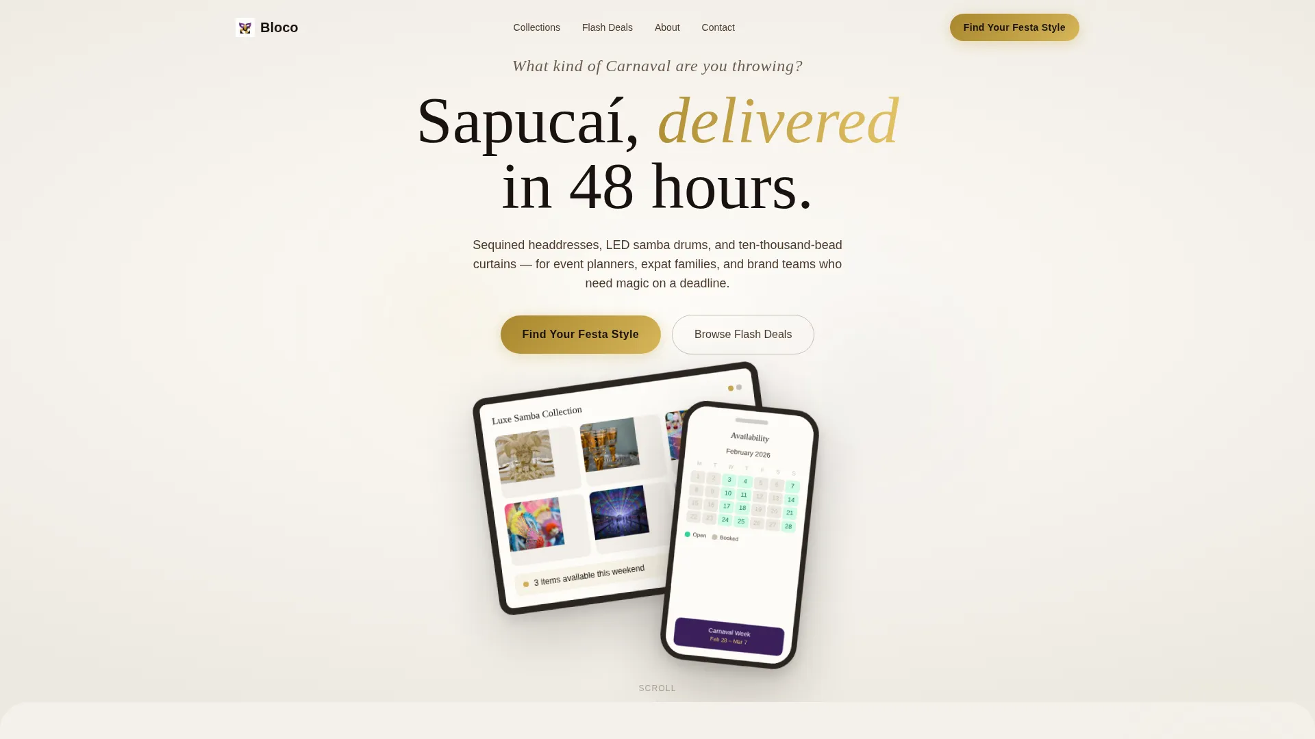 Luxe Carnival Rental Landing Page Template