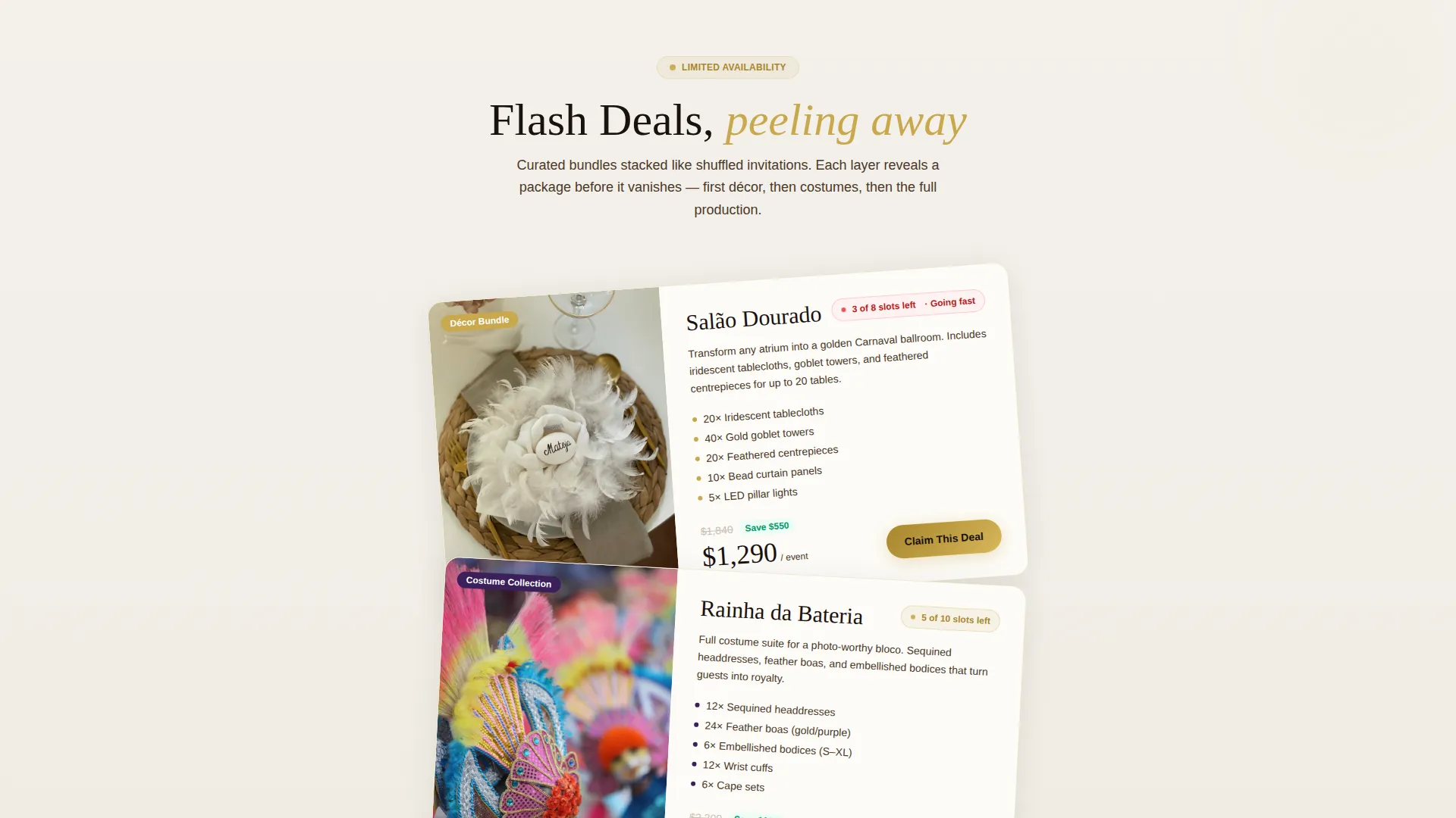 Luxe Carnival Rental Landing Page Template