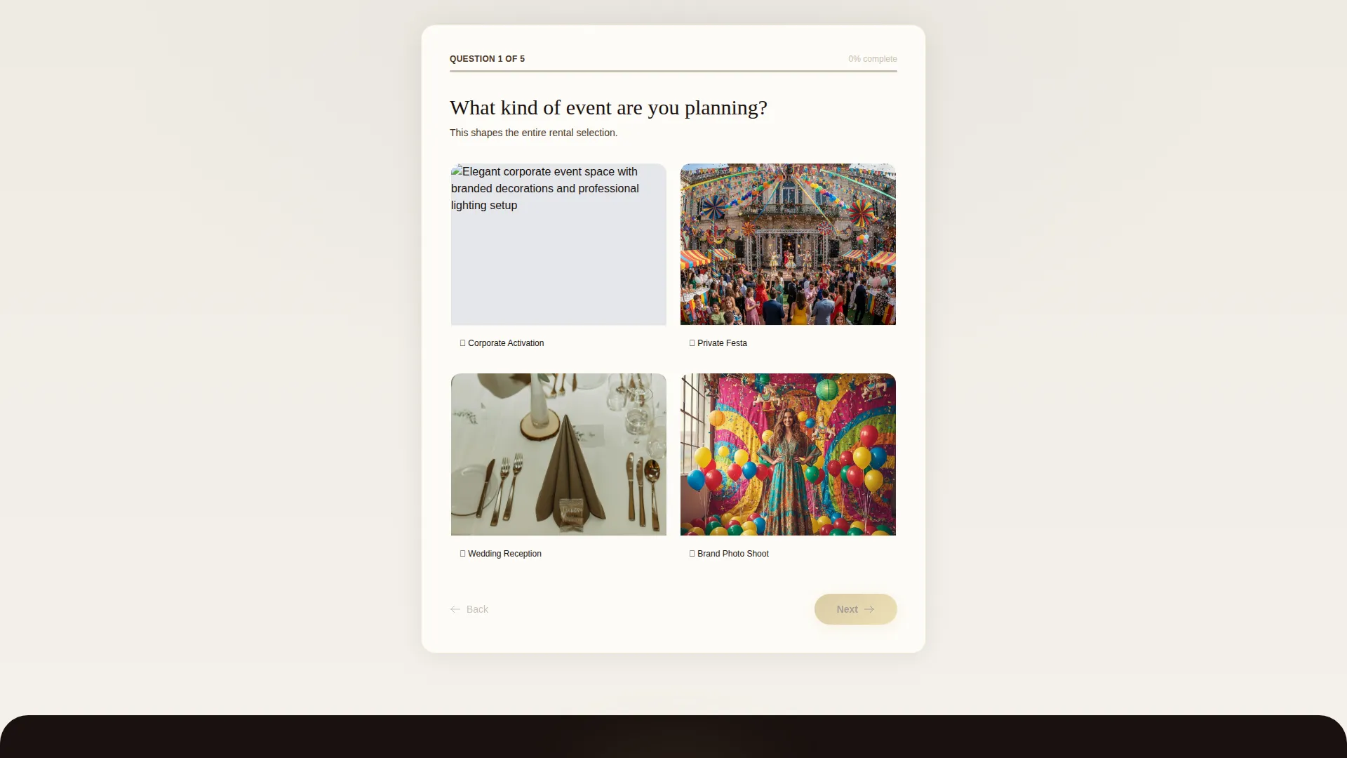Luxe Carnival Rental Landing Page Template