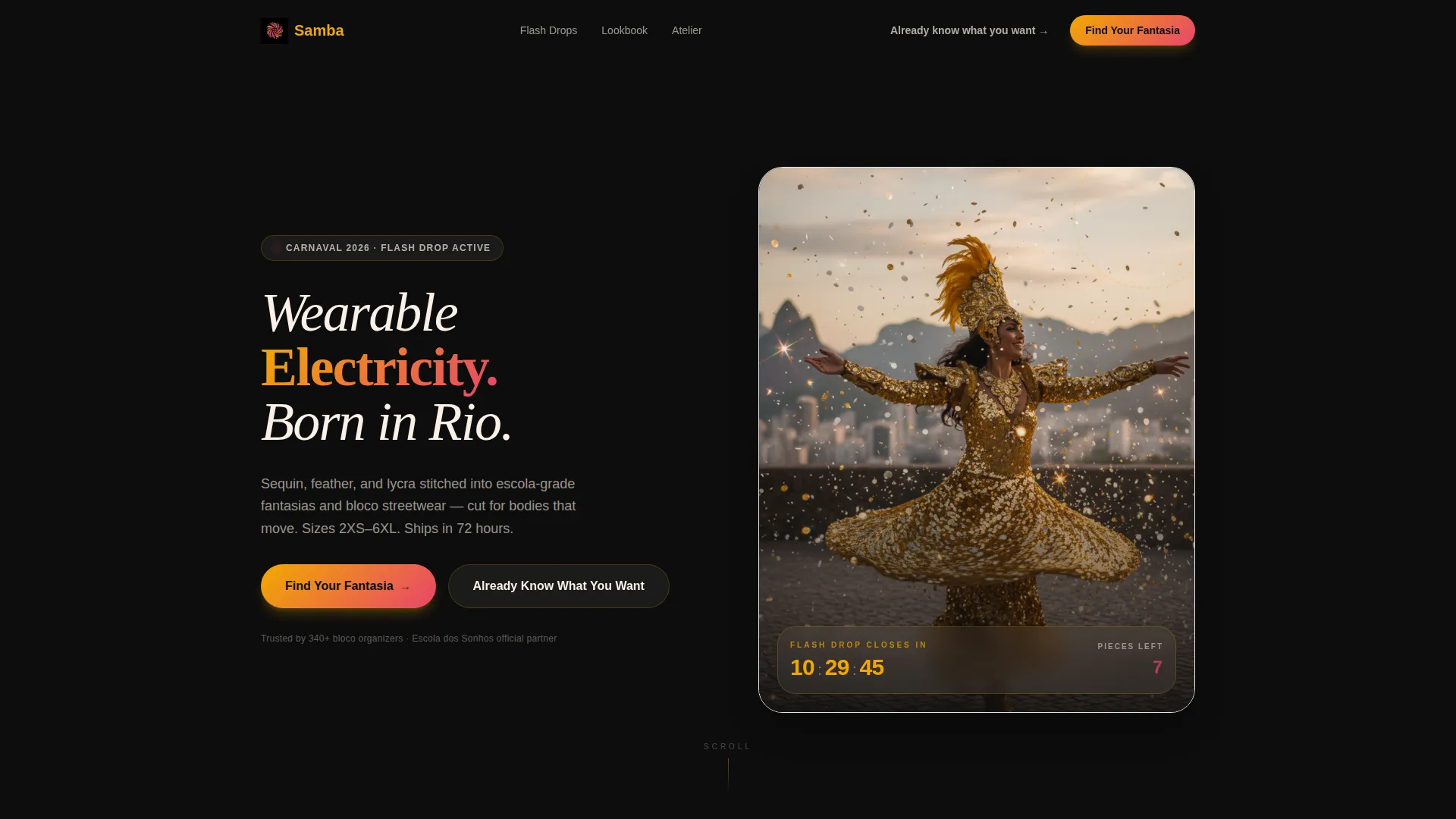 Carnival Costume Landing Page Template