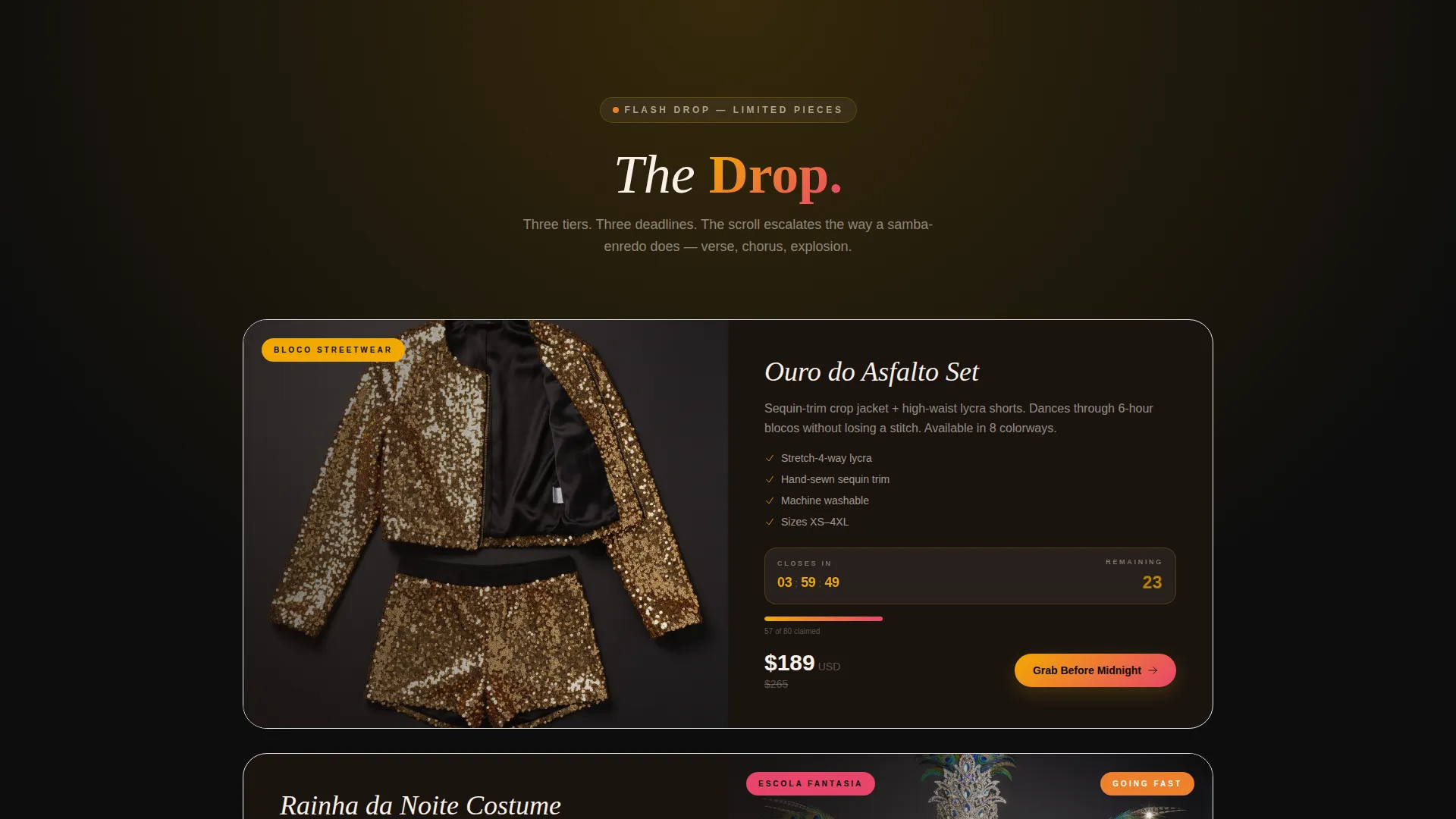 Carnival Costume Landing Page Template