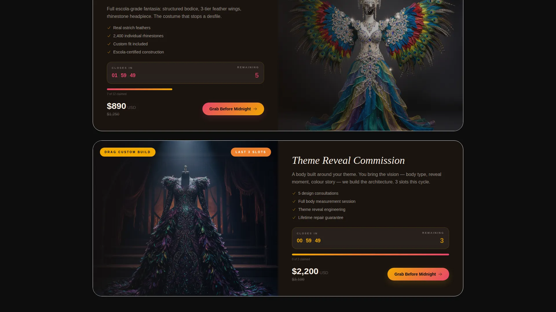 Carnival Costume Landing Page Template