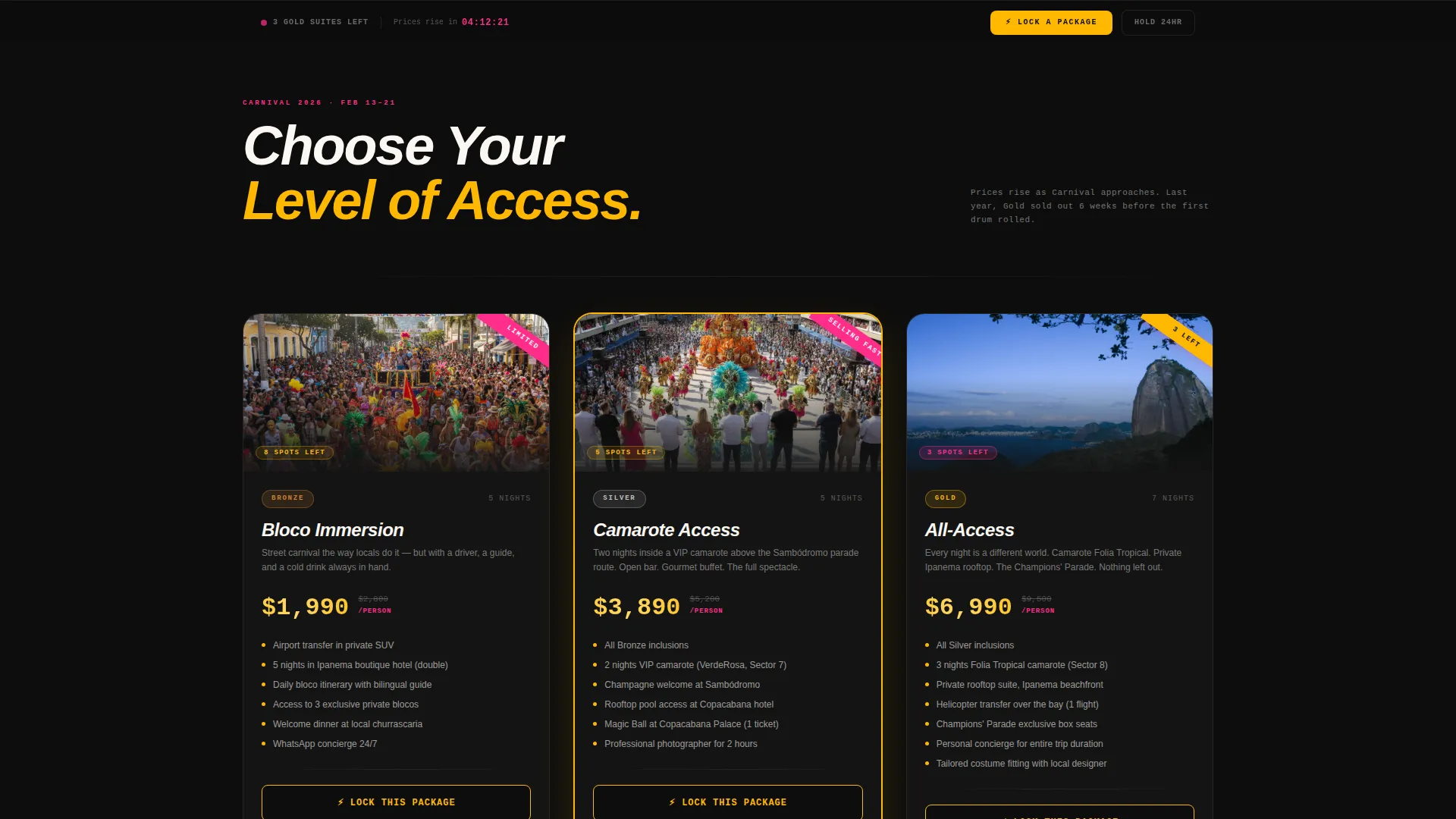 Carnival Travel Package Landing Page Template