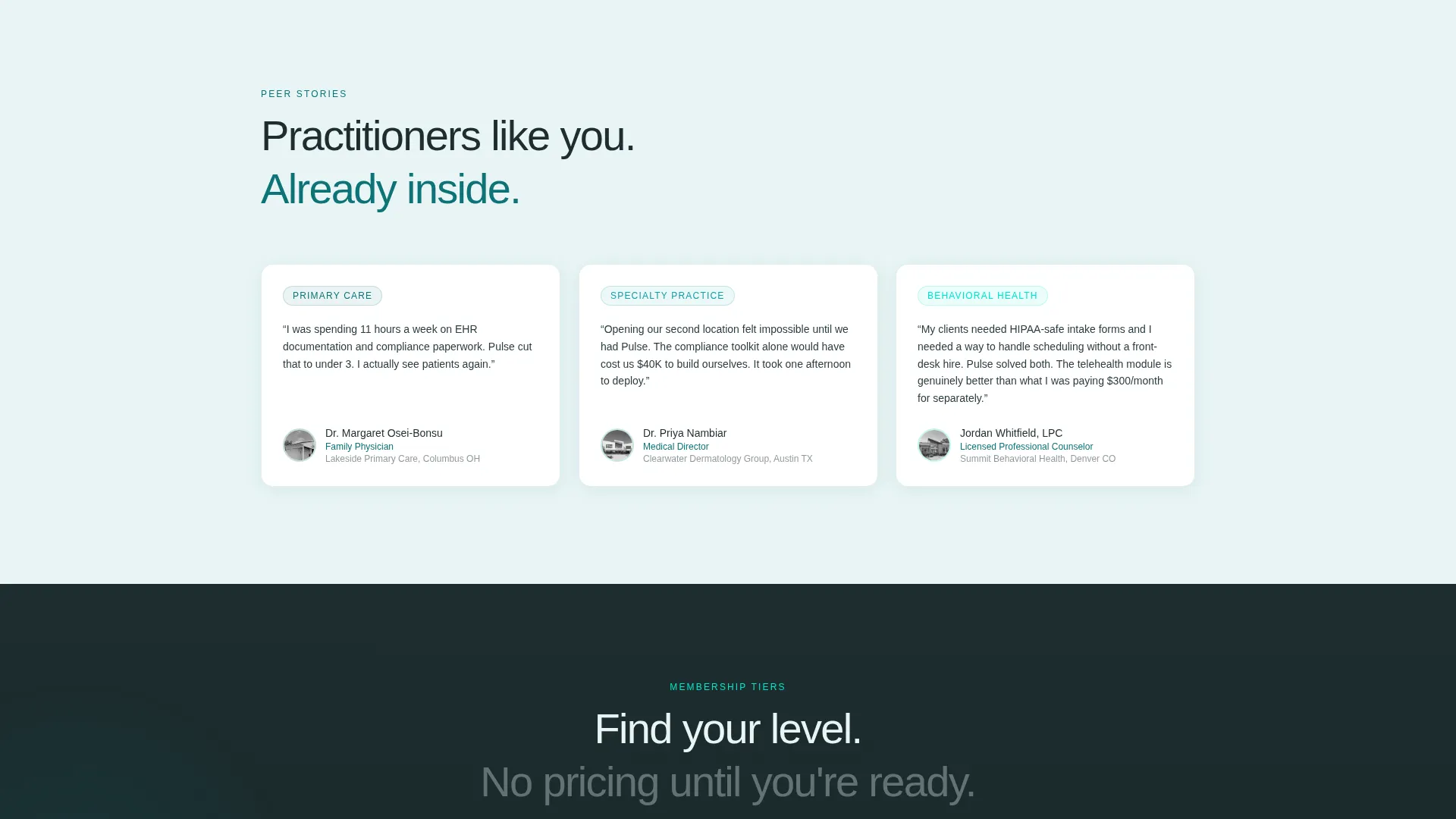 Healthcare Digital Presence Pricing Website Template